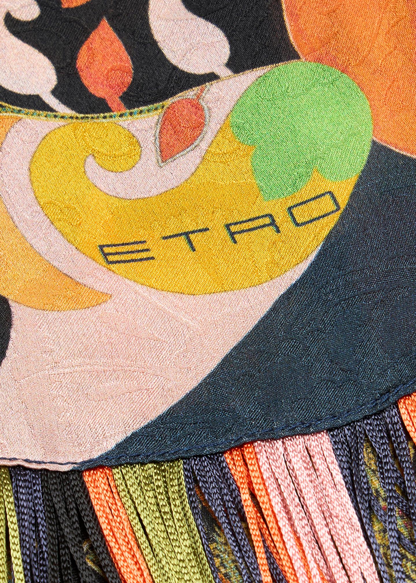 Etro Silk Fringe-Trim Foulard - Bergdorf Goodman