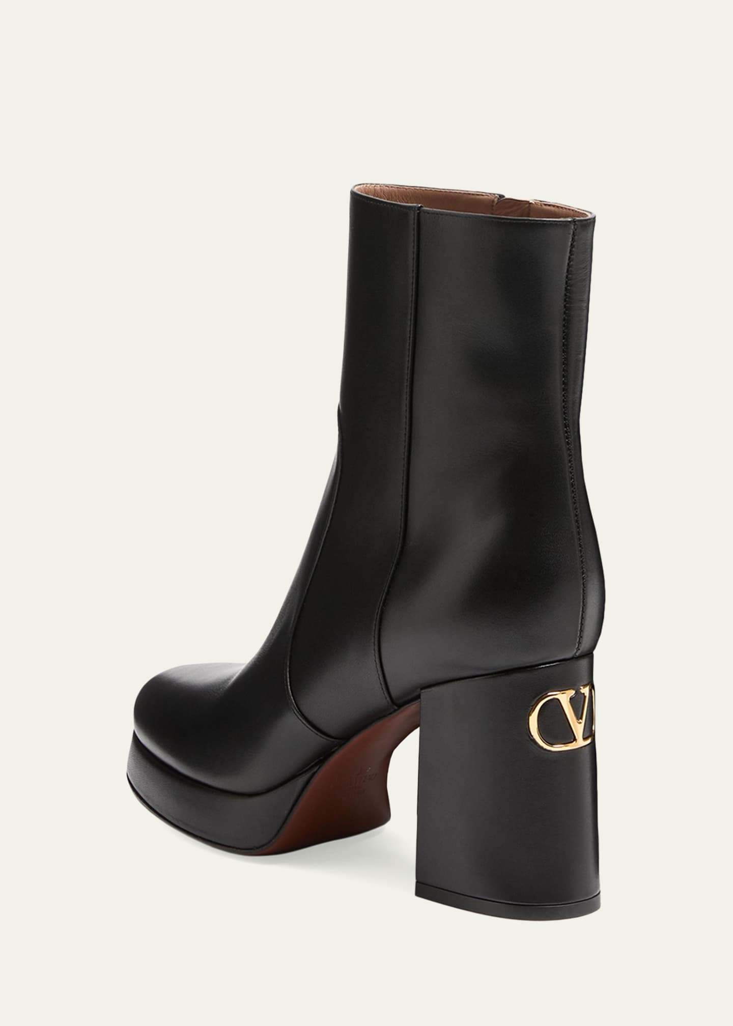 Valentino Garavani 90mm Fawcette Platform Leather Ankle Boots