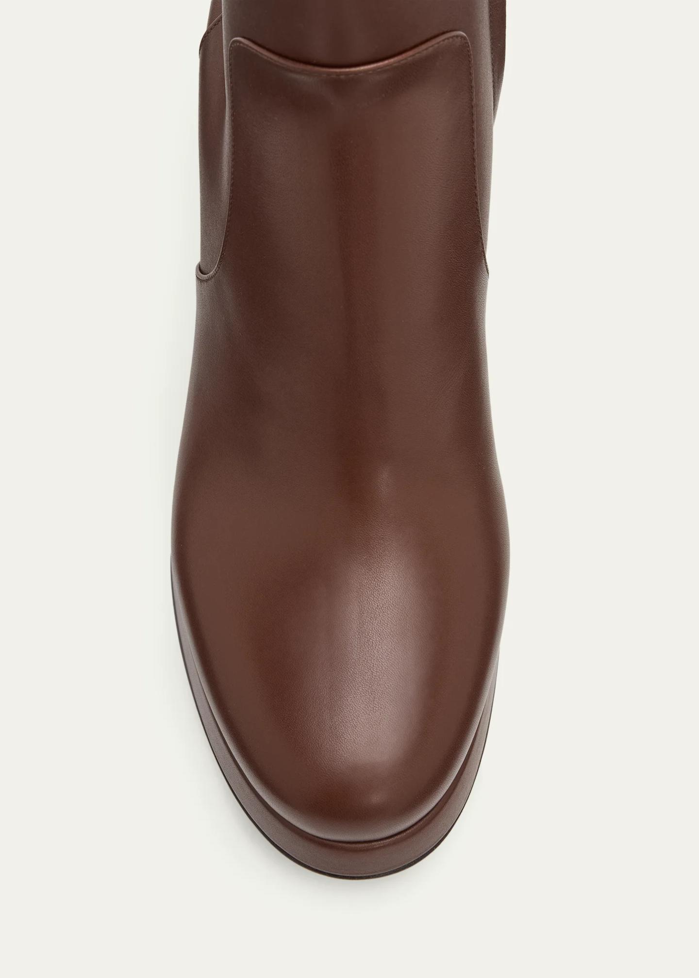 Valentino Garavani 90mm Fawcette Platform Leather Ankle Boots