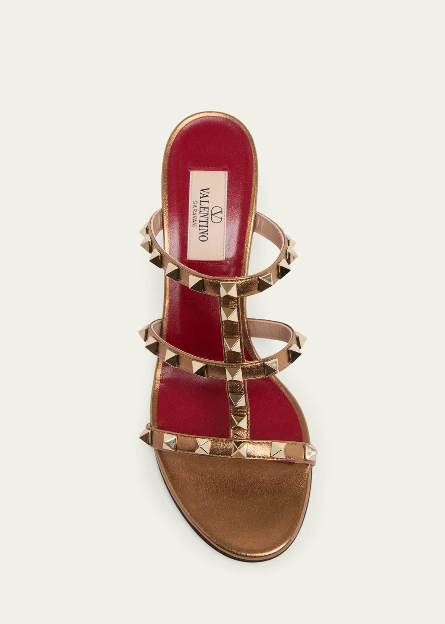 Valentino Garavani 60mm Rockstud Laminated Nappa Leather Slide