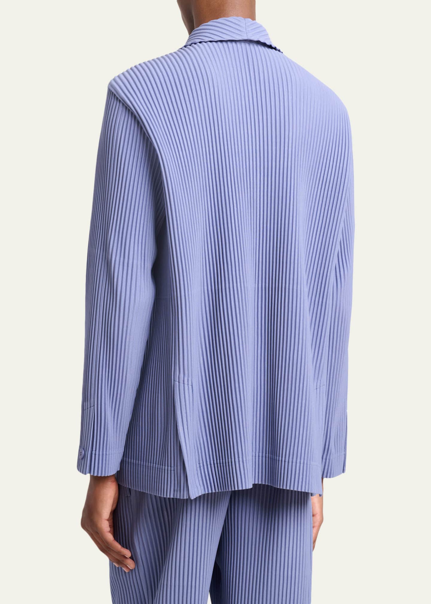Homme Plisse Issey Miyake Men's Pleated Double-Breasted Blazer