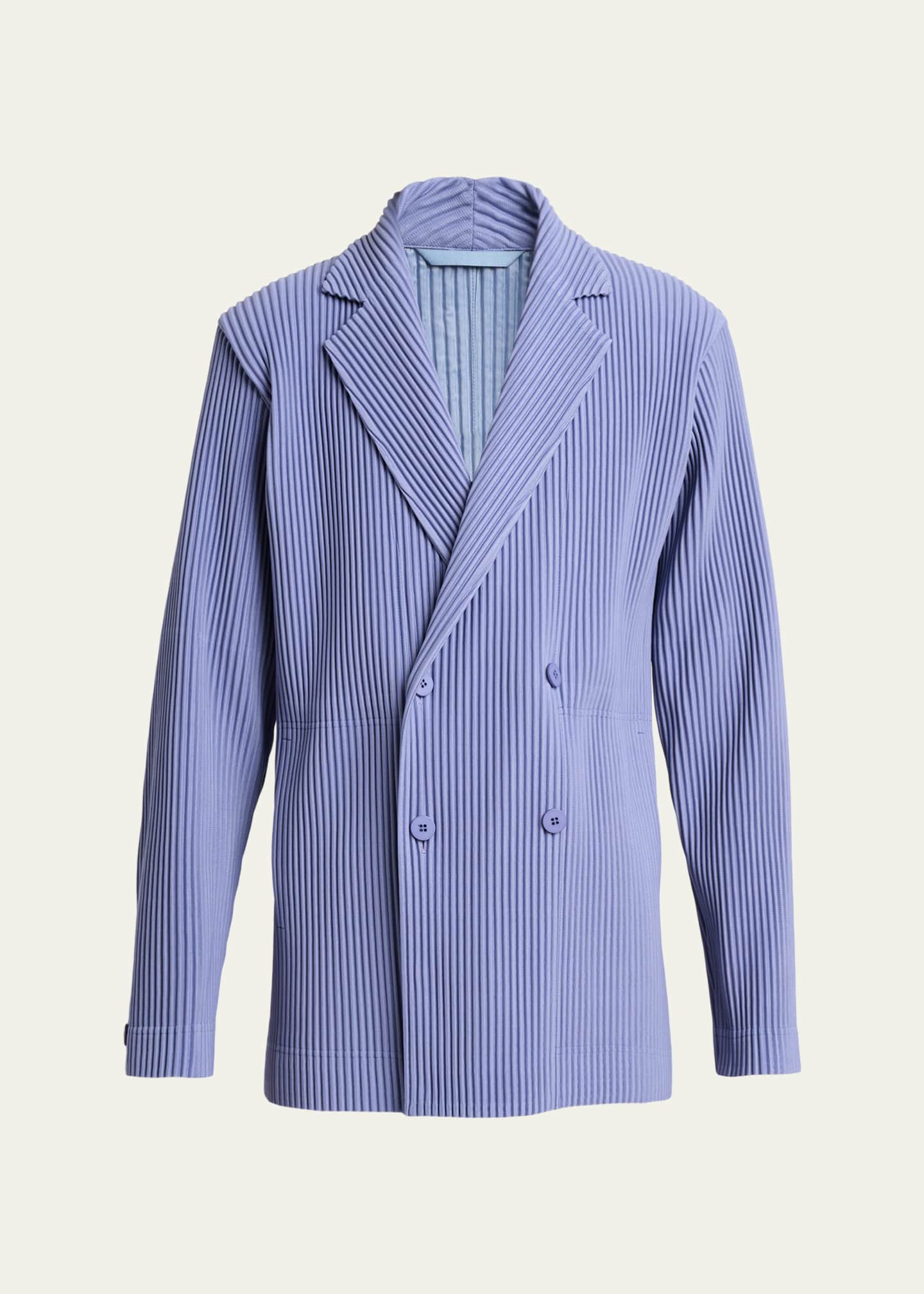ISEEY MIYAKE HOMME PLISSE プリーツテーラード Homme Plisse Issey Miyake Men's Pleated Double-Breasted Blazer