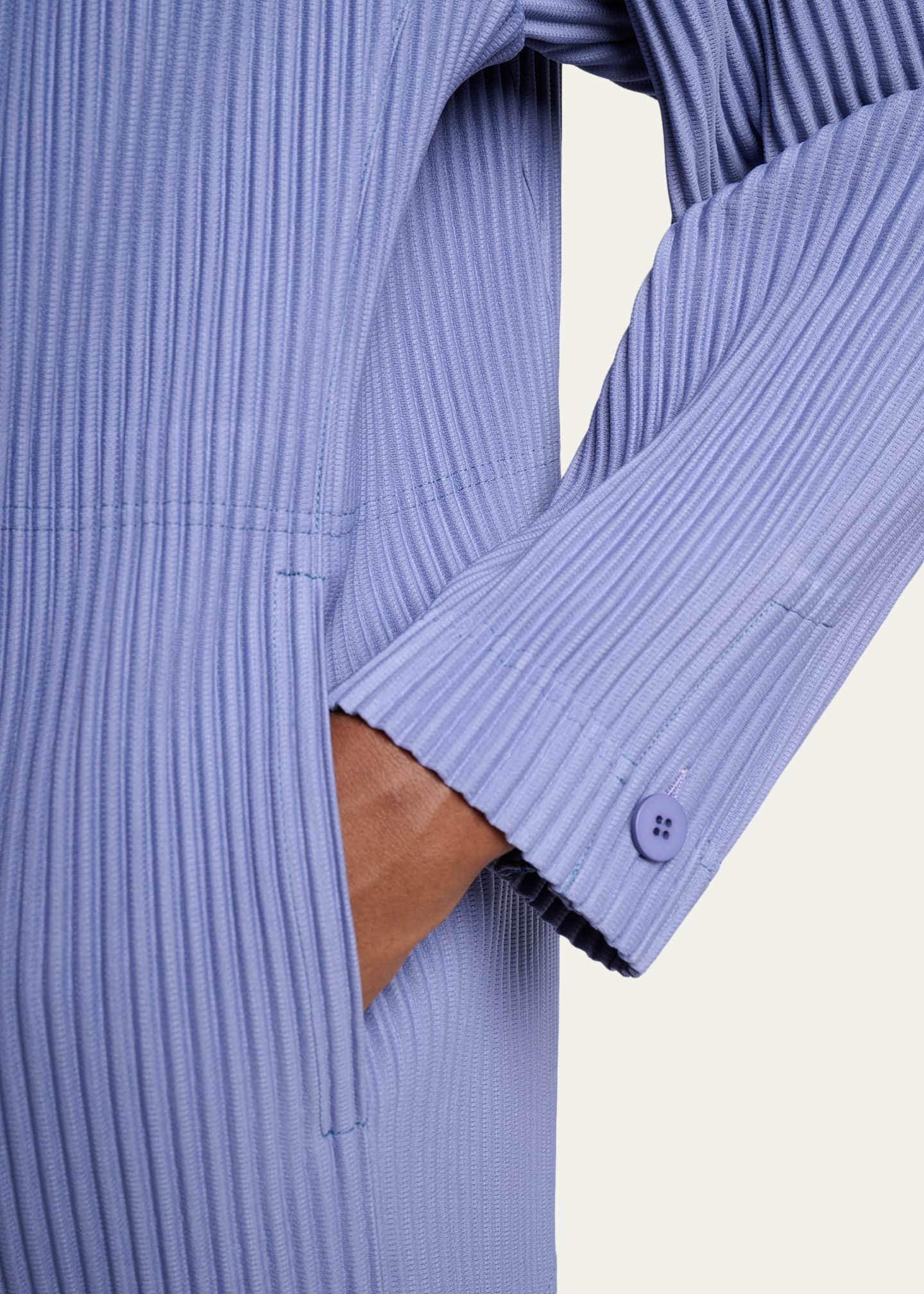 Homme Plisse Issey Miyake Men's Pleated Double-Breasted Blazer