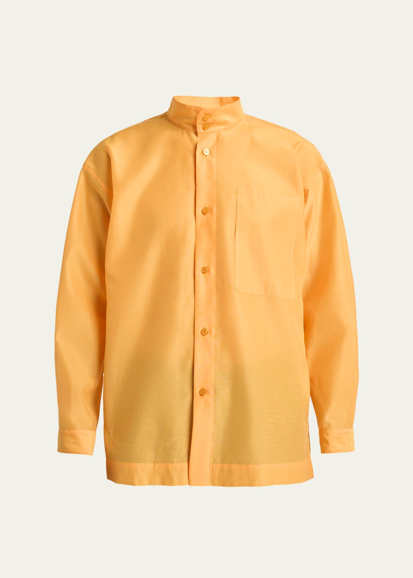 Homme Plisse Issey Miyake Men's Polyester and Wool Mandarin-Collar