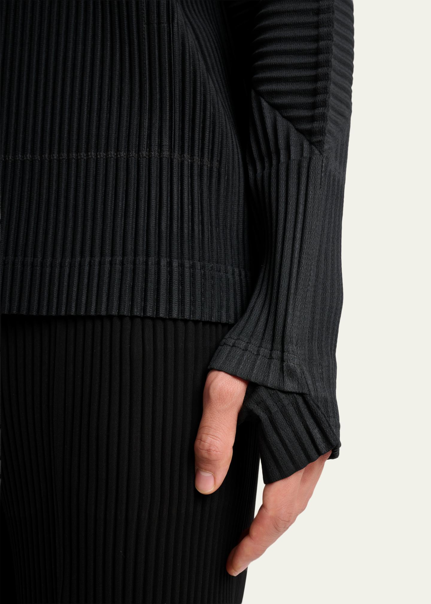 HOMME PLISSÉ ISSEY MIYAKE Homme Plisse Issey Miyake Men's Pleated Quarter-Zip Sweater