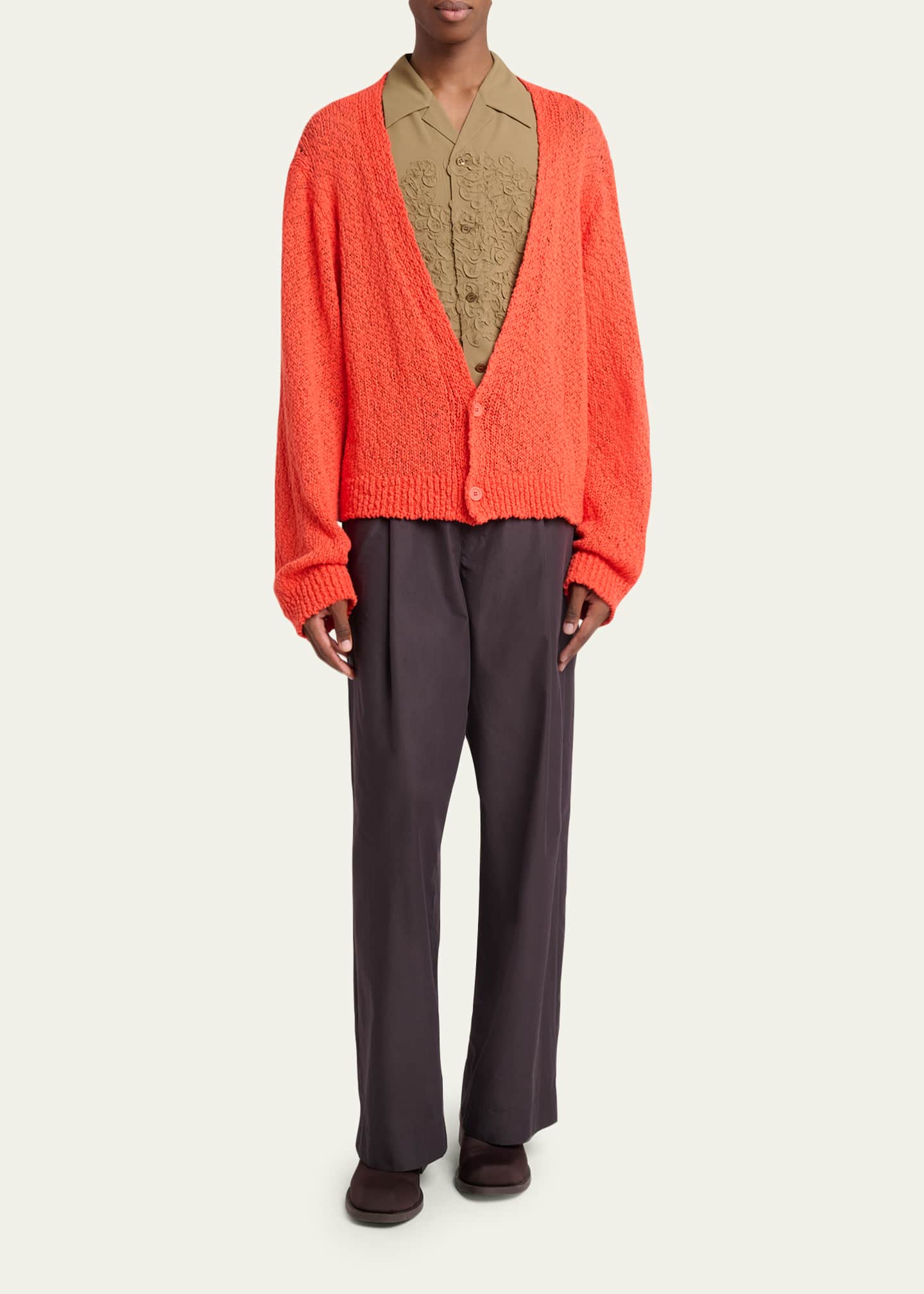 Homme Plisse Issey Miyake Men's Cotton Knit Oversized Cardigan