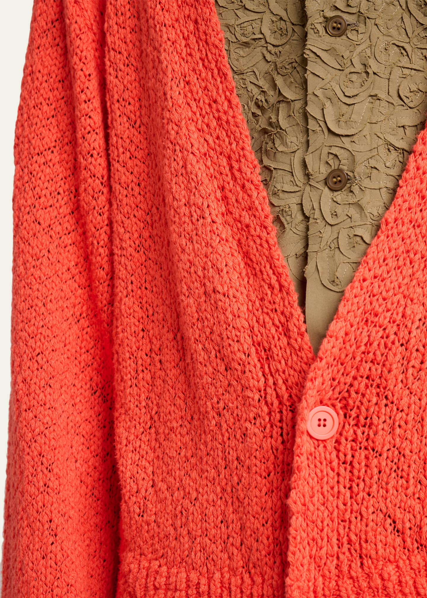 Homme Plisse Issey Miyake Men's Cotton Knit Oversized Cardigan