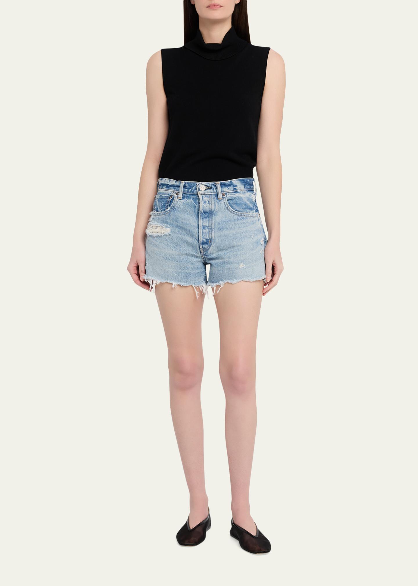 MOUSSY VINTAGE Ridgeme Distressed Denim Shorts - Bergdorf Goodman