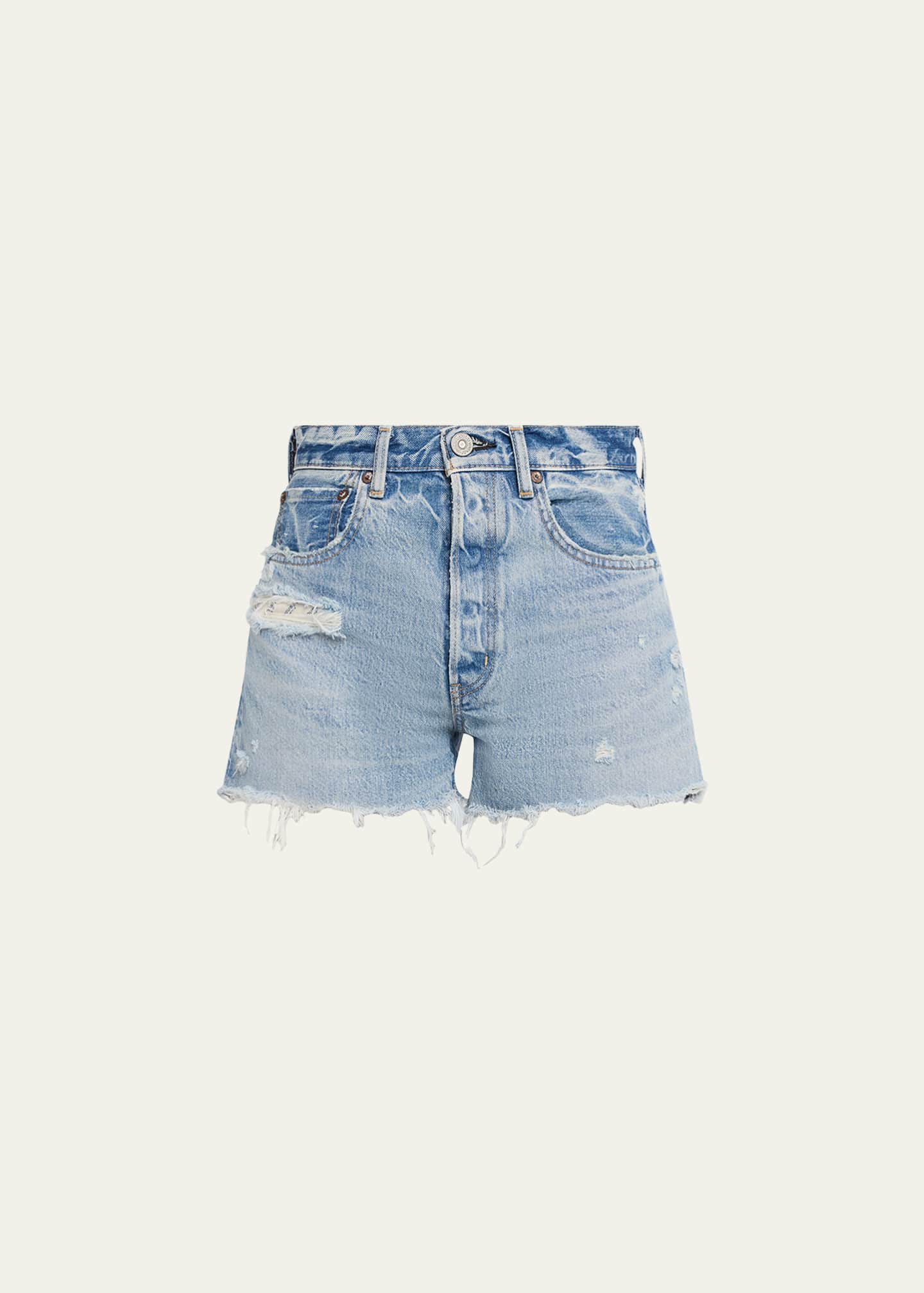 MOUSSY VINTAGE Ridgeme Distressed Denim Shorts - Bergdorf Goodman