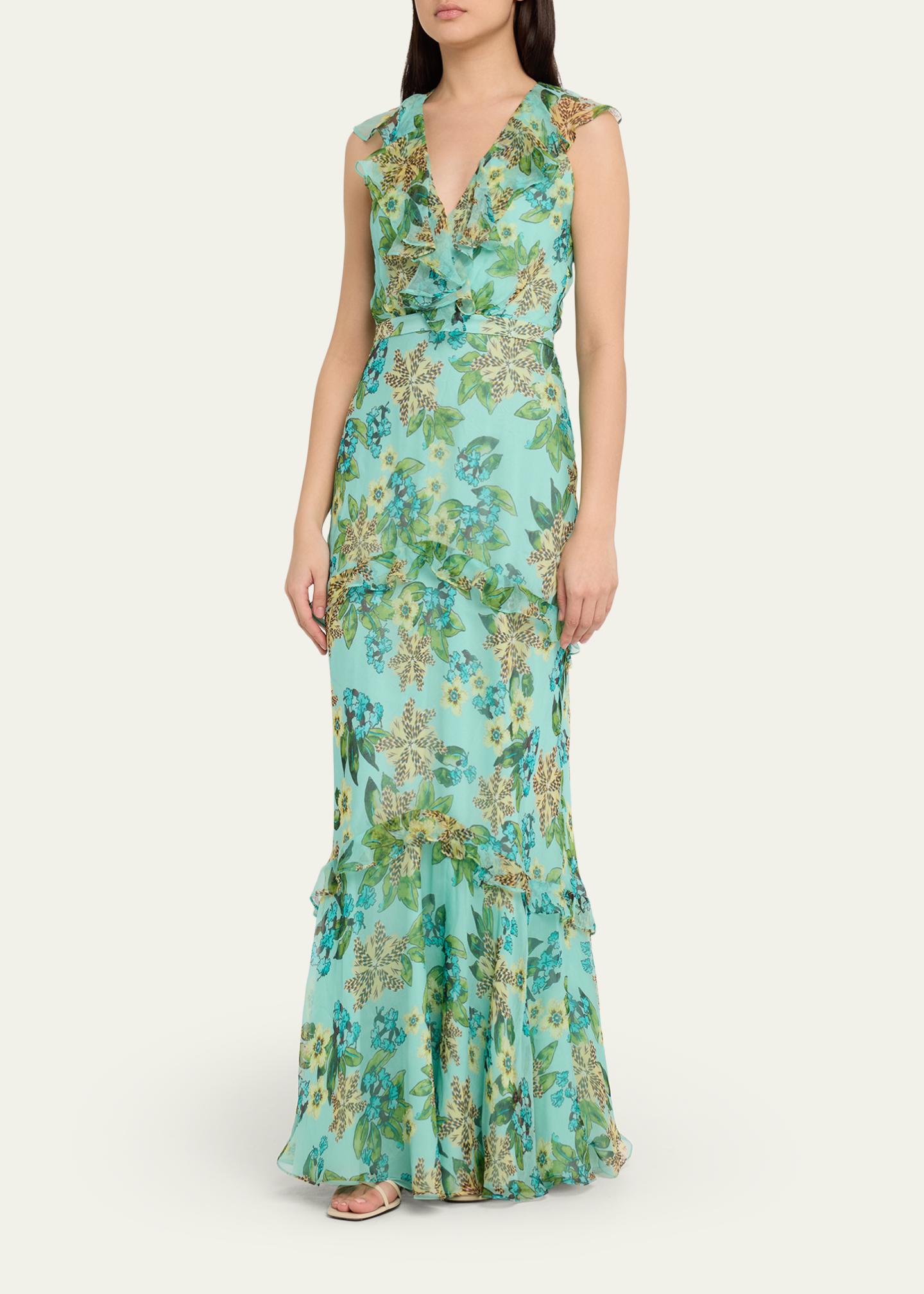 saloni green dress Women's Rita Silk - - Size 8 x-sibling-handle:venus-gown
