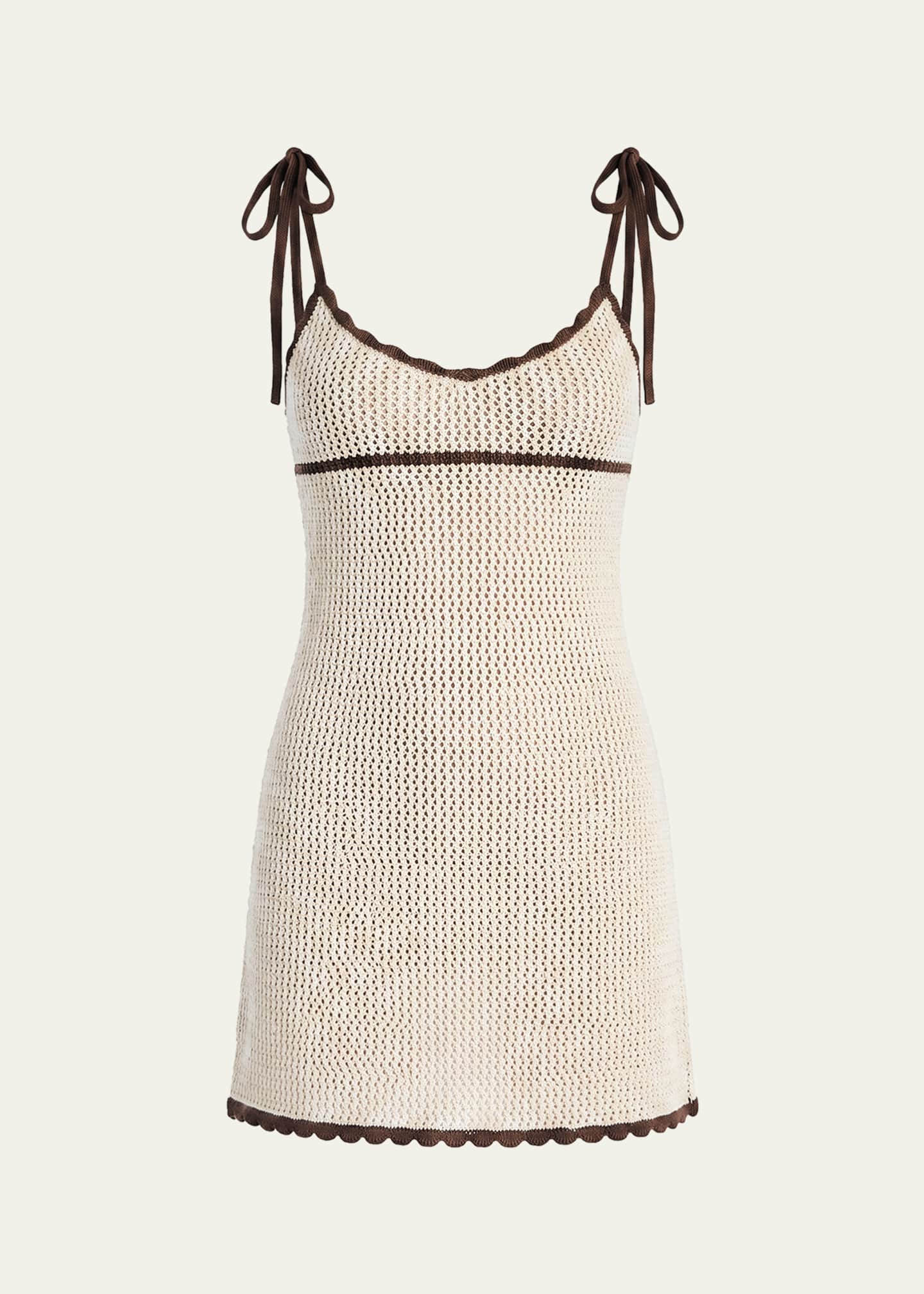 SEROYA Malkie Crochet Tie-Strap Mini Dress - Bergdorf Goodman