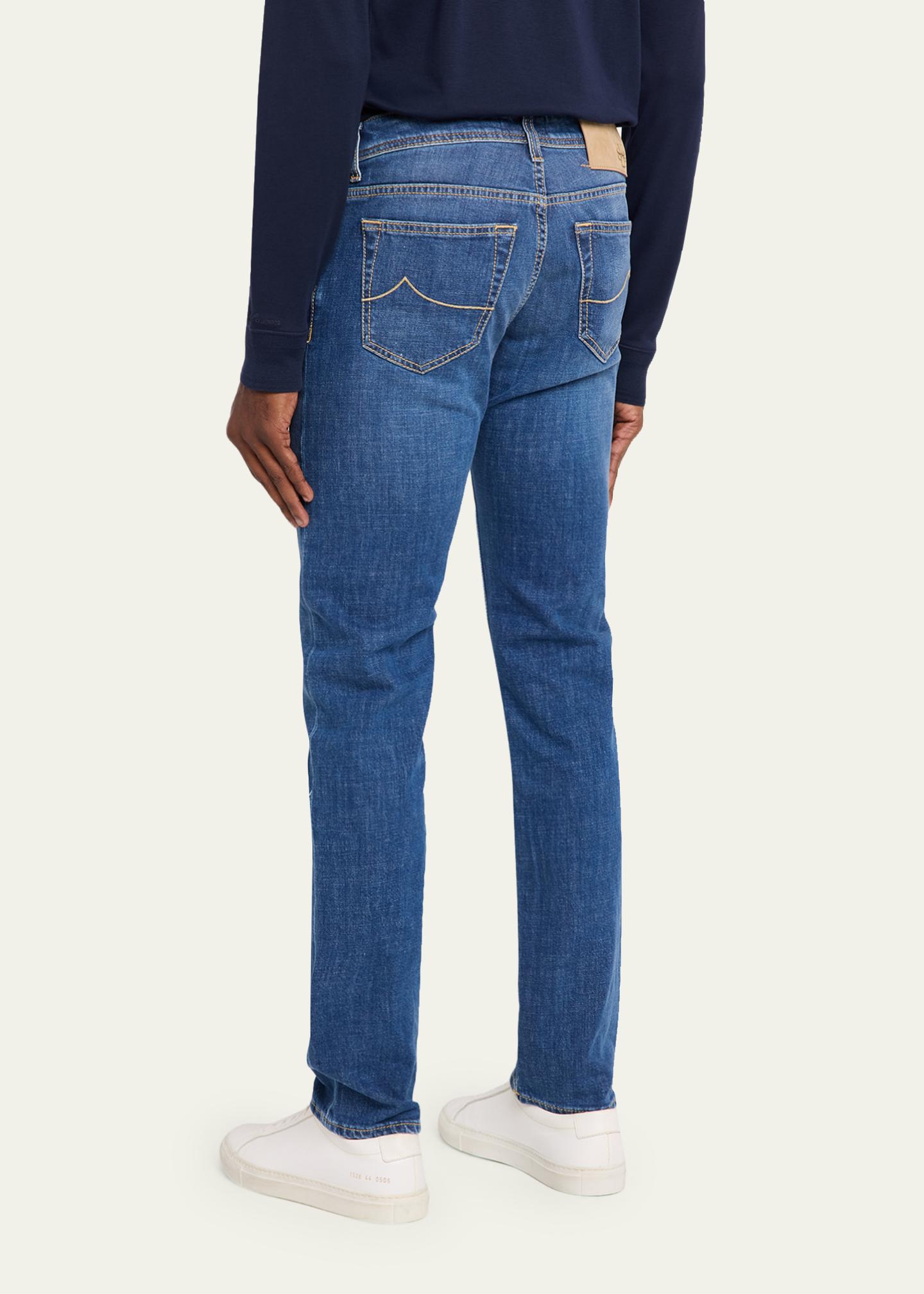 Jacob Cohen Men's Slim Straight-Leg Medium-Wash Denim Jeans