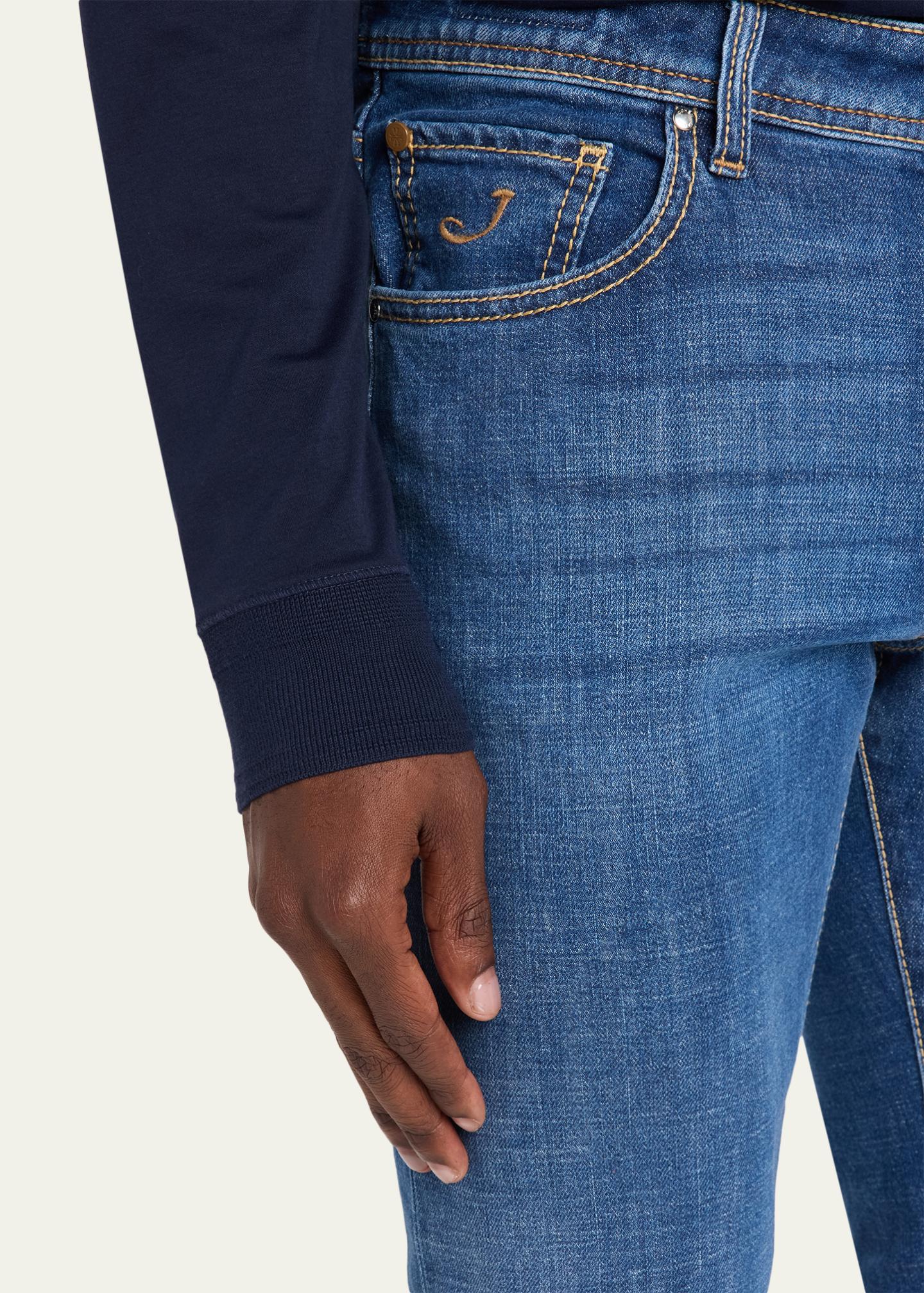 Jacob Cohen Men's Slim Straight-Leg Medium-Wash Denim Jeans