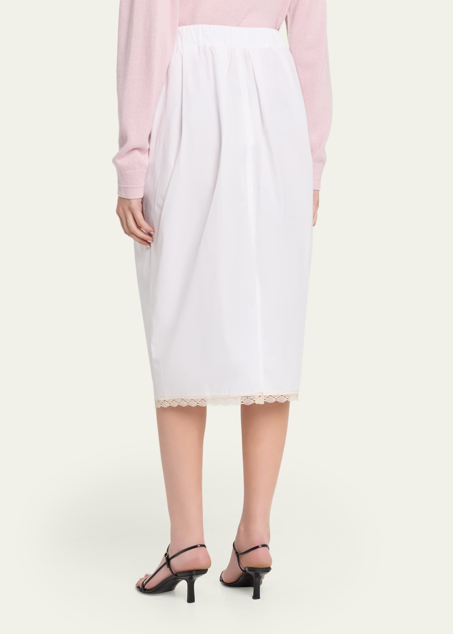 MARIA MCMANUS Lace-Trim Midi Tulip Skirt - Bergdorf Goodman