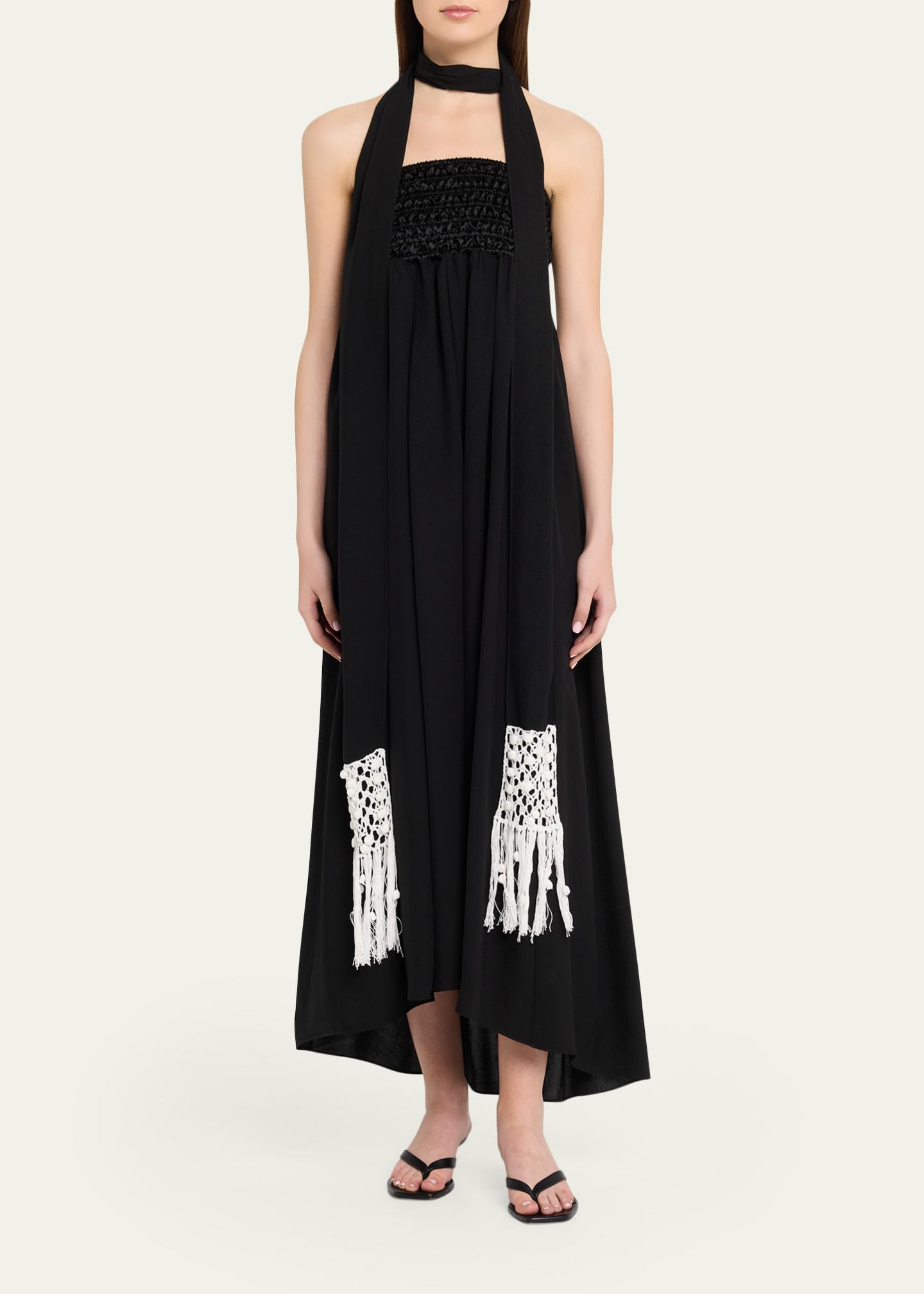 MARIA MCMANUS Macrame Scarf Empire-Waist Gown - Bergdorf Goodman