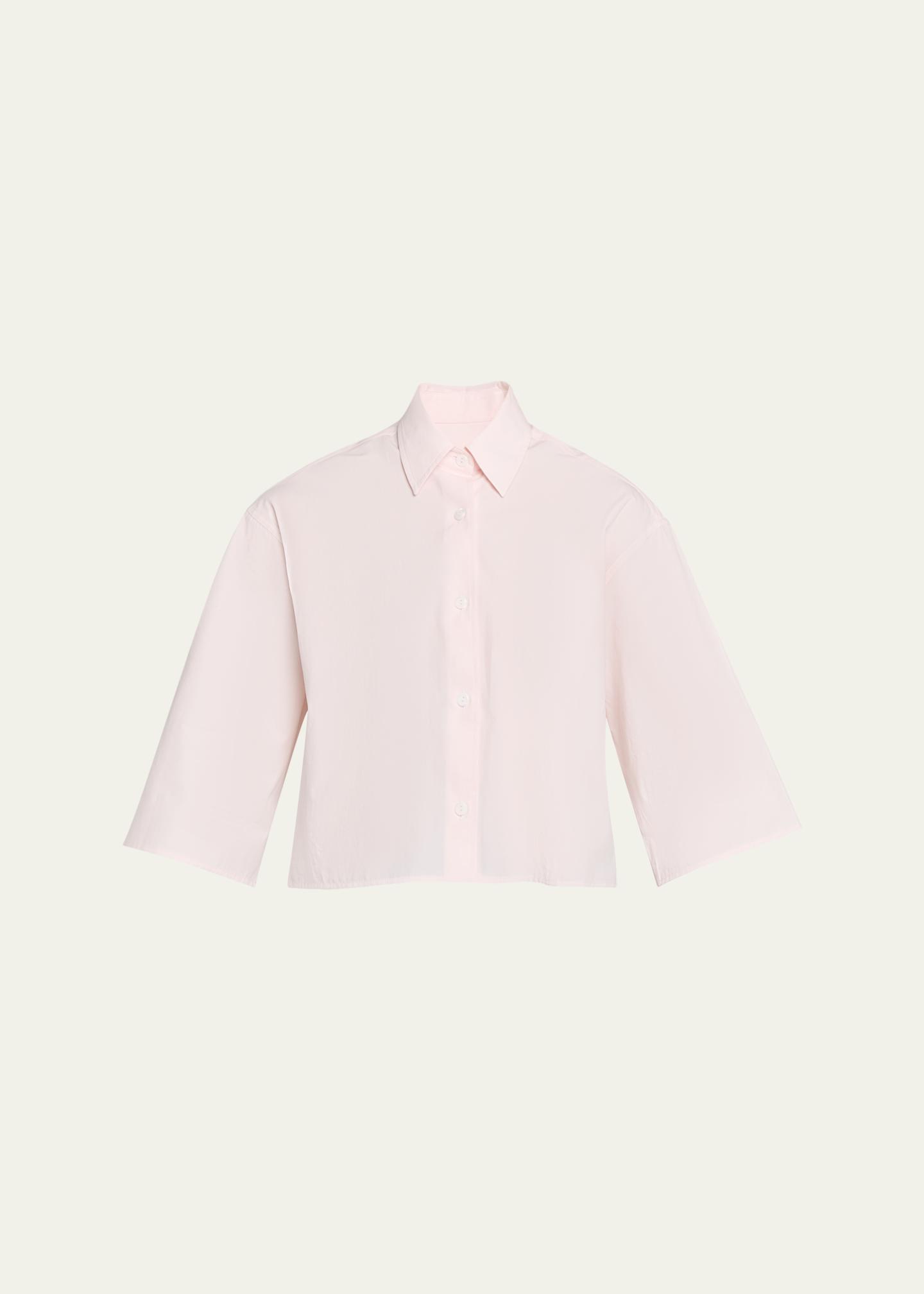 MARIA MCMANUS Short-Sleeve Cropped Button-Down Shirt - Bergdorf 