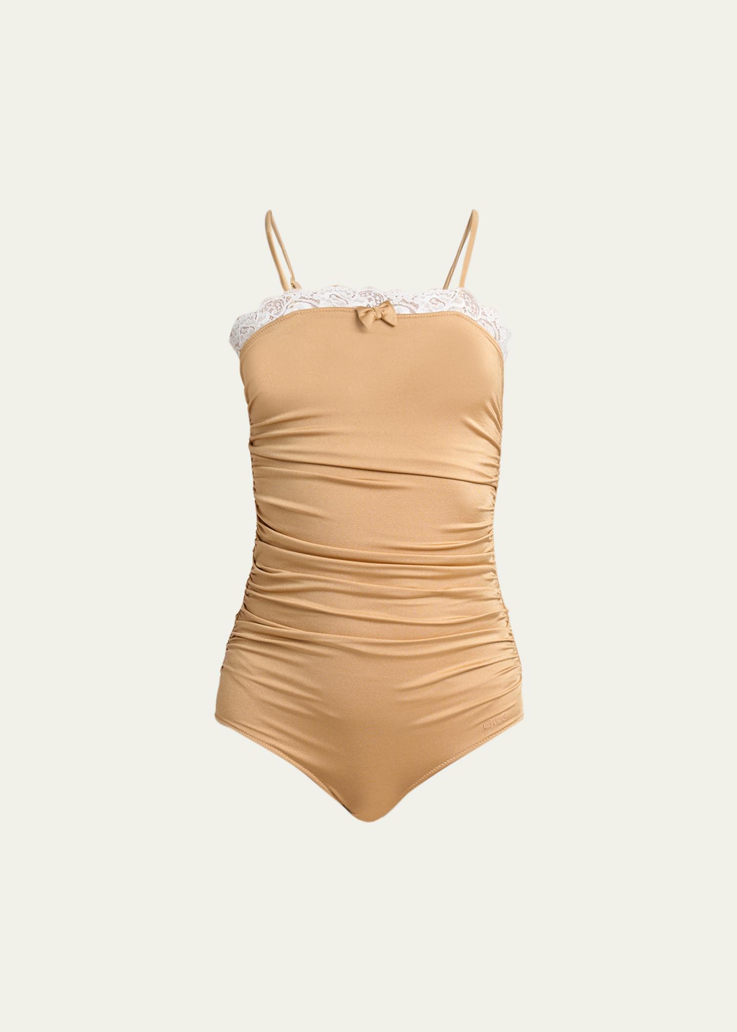 Chloe Lace Ruffle Ruched Bodysuit - Bergdorf Goodman