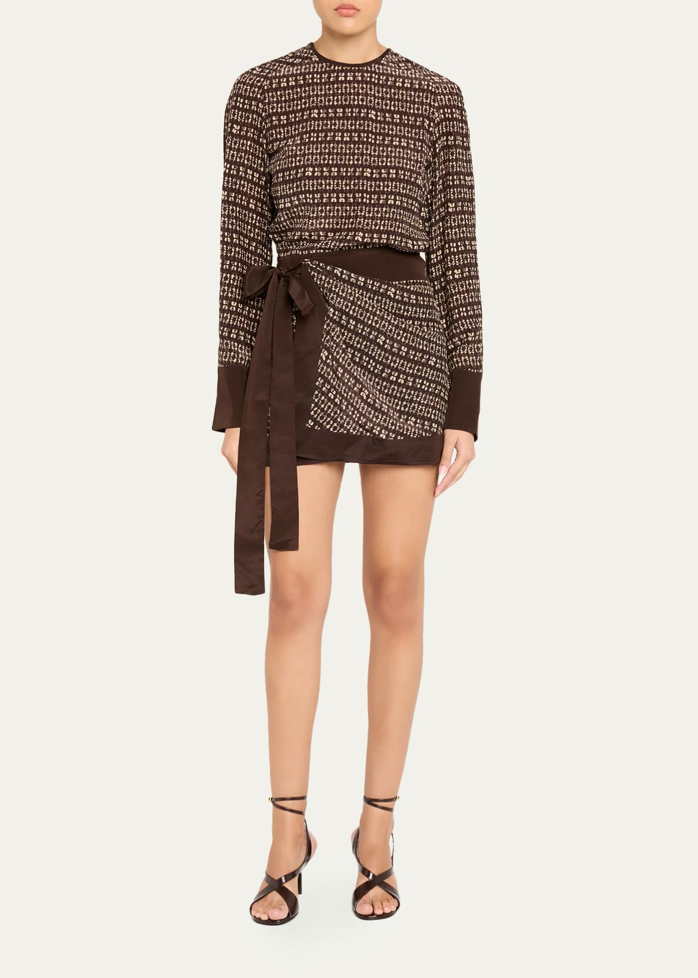 SIR Astrid Long-Sleeve Wrap Mini Dress - Bergdorf Goodman