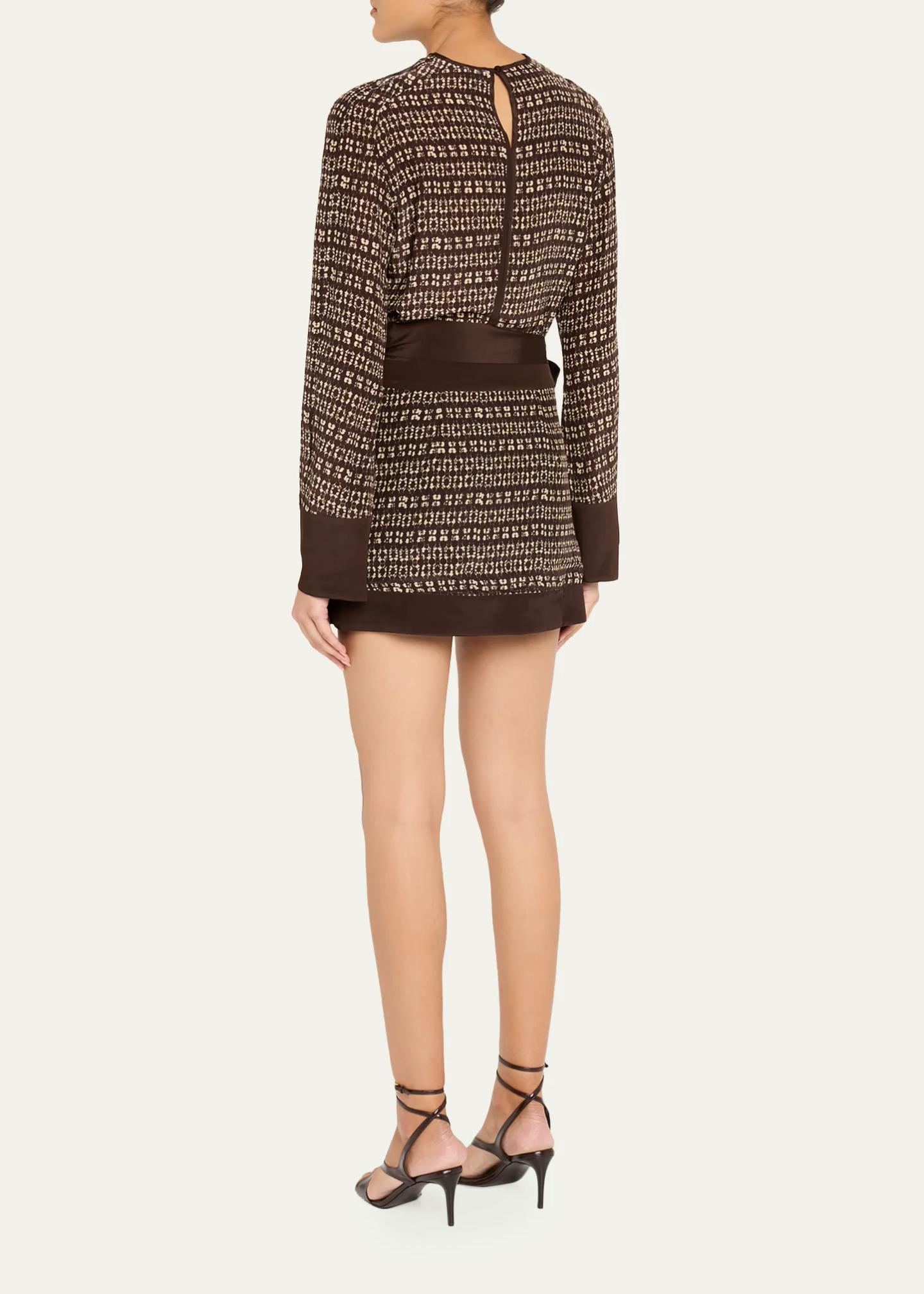 SIR Astrid Long-Sleeve Wrap Mini Dress - Bergdorf Goodman