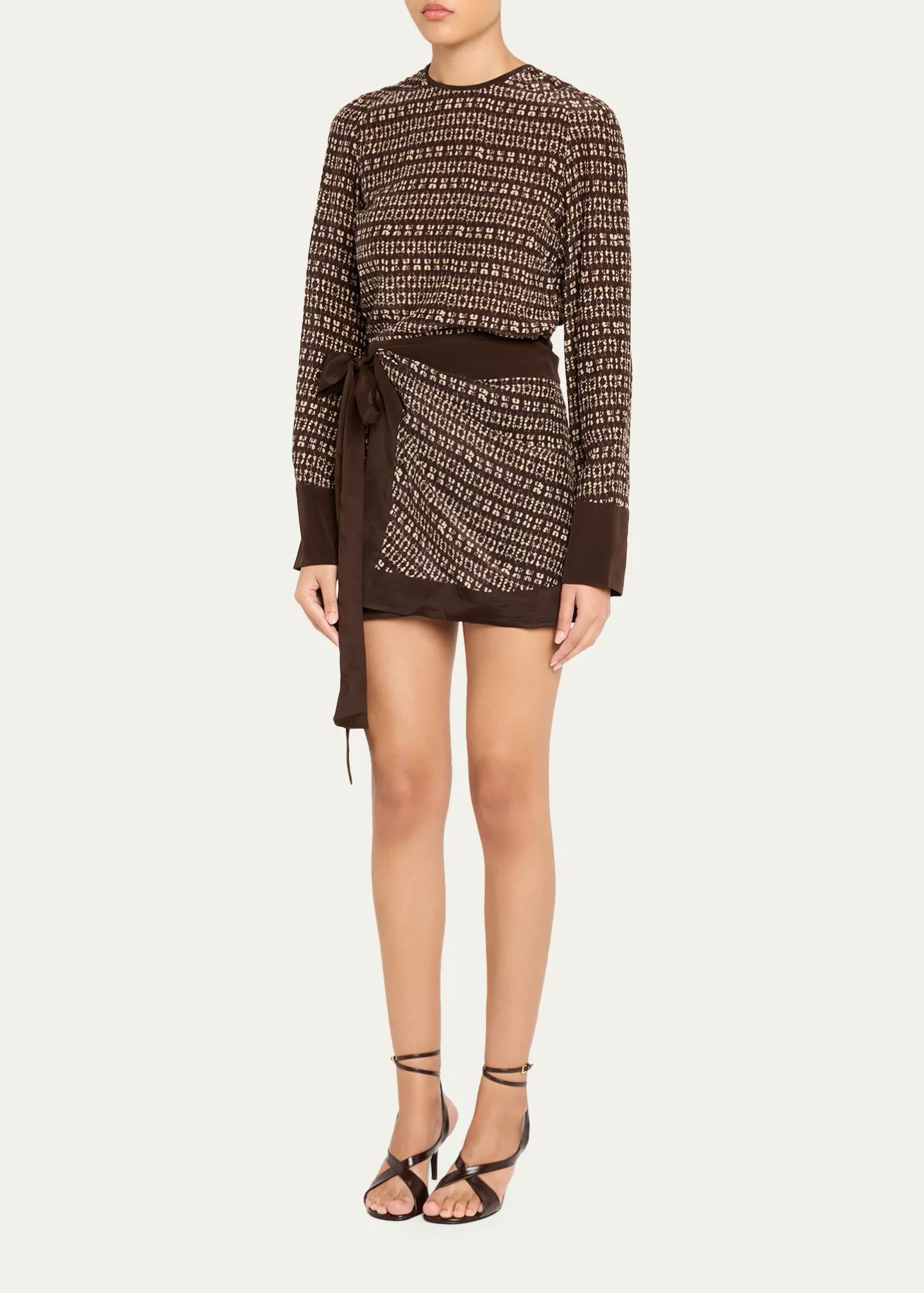 SIR Astrid Long-Sleeve Wrap Mini Dress - Bergdorf Goodman
