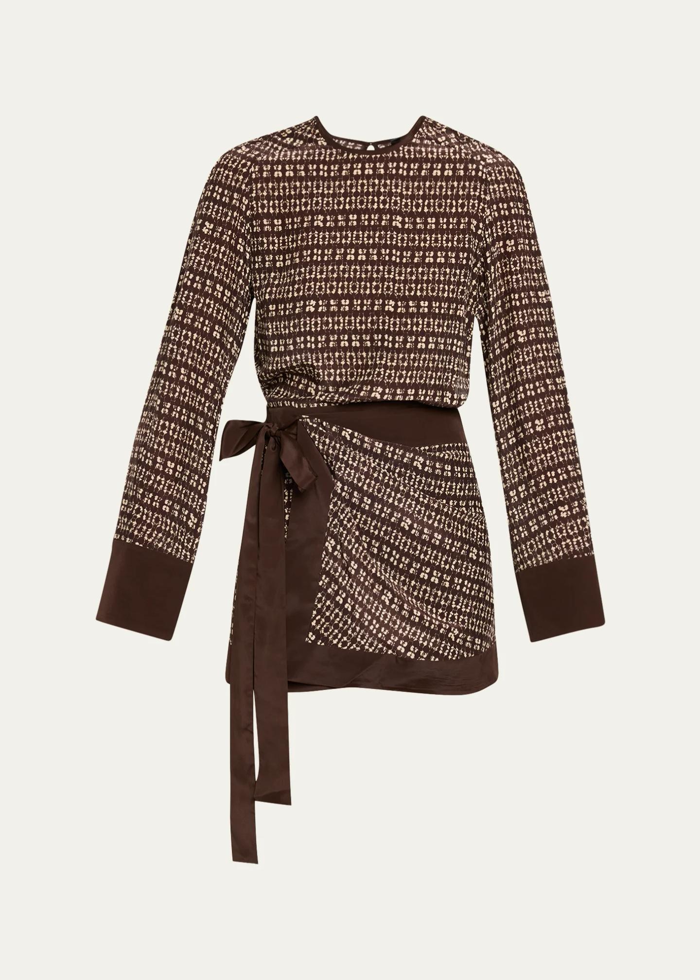 SIR Astrid Long-Sleeve Wrap Mini Dress - Bergdorf Goodman