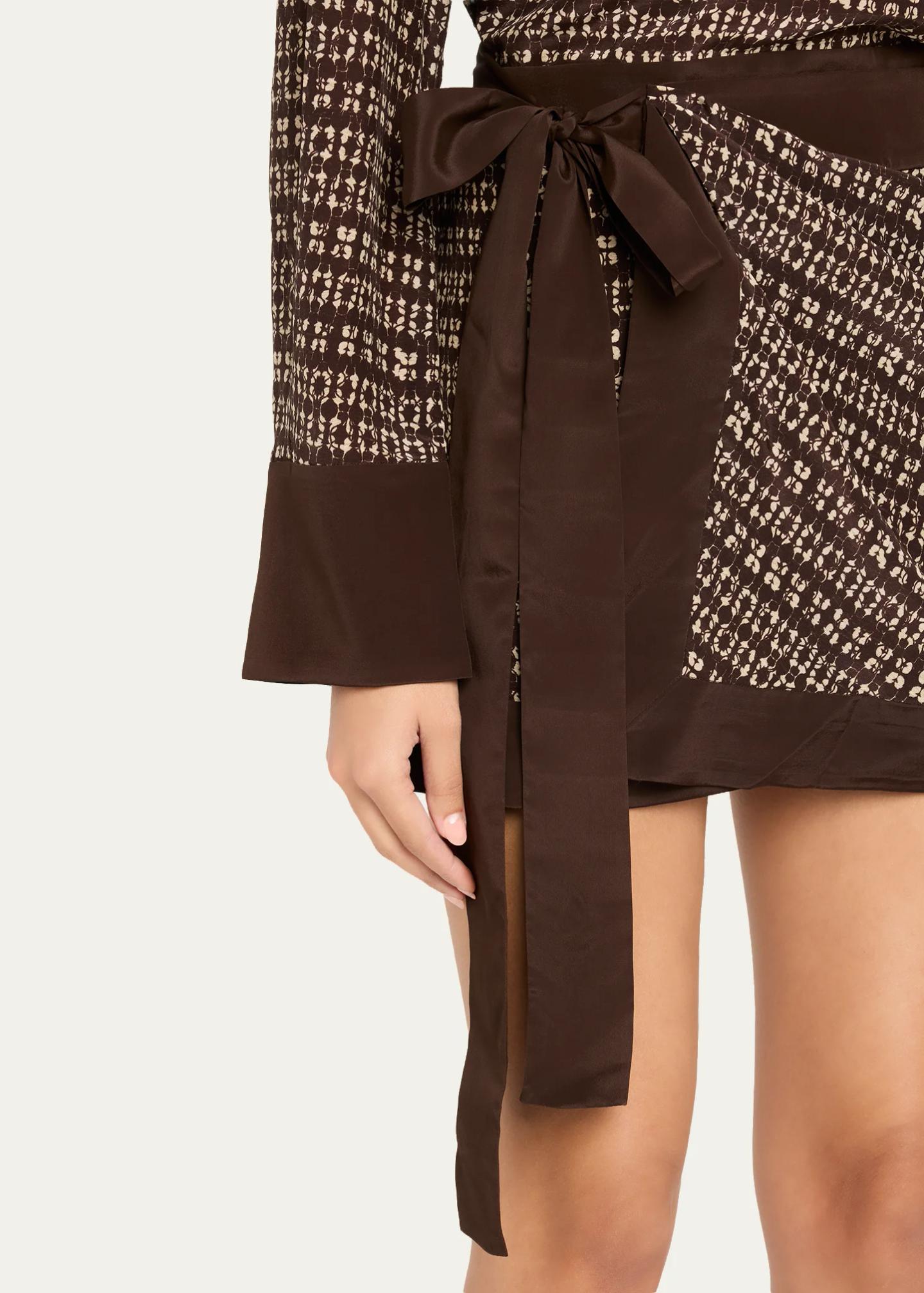 SIR Astrid Long-Sleeve Wrap Mini Dress - Bergdorf Goodman