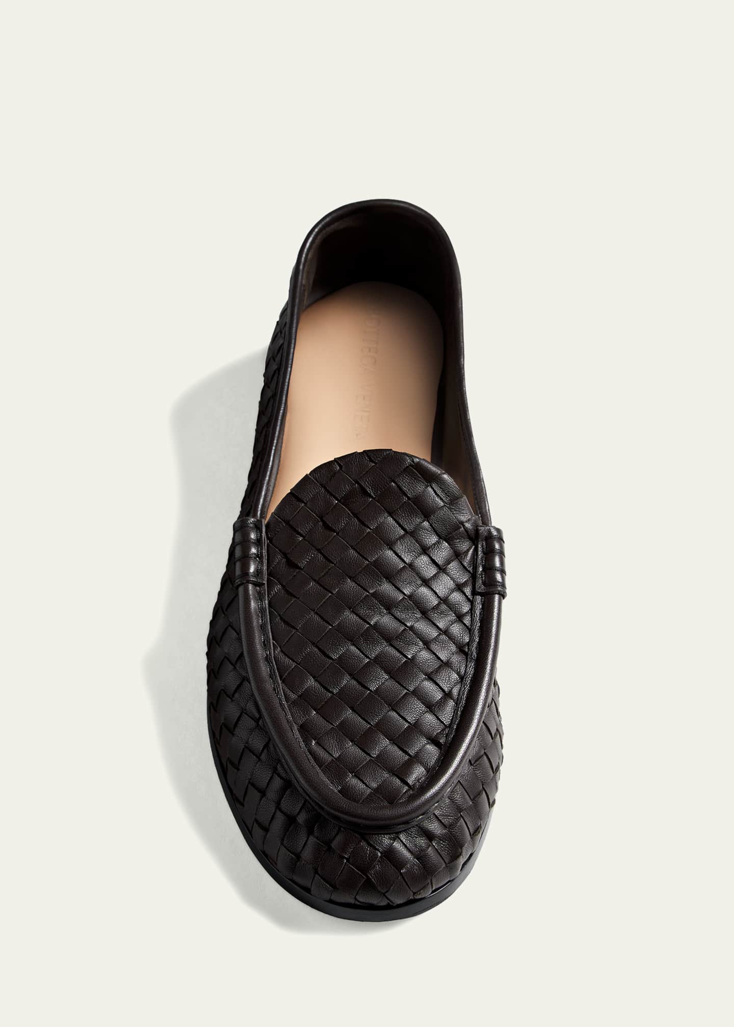 Bottega Veneta Men's Silenzio Intrecciato Napa Leather Loafers
