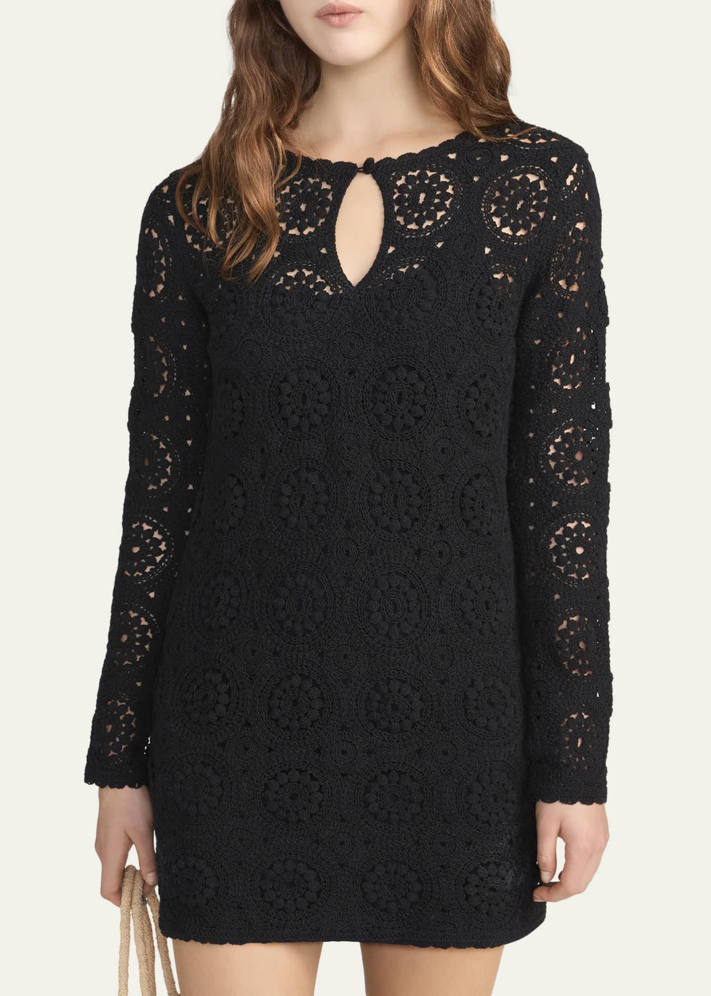 frame crochet dress Frame Women's The Crochet Diamond Dress - Red - Size M