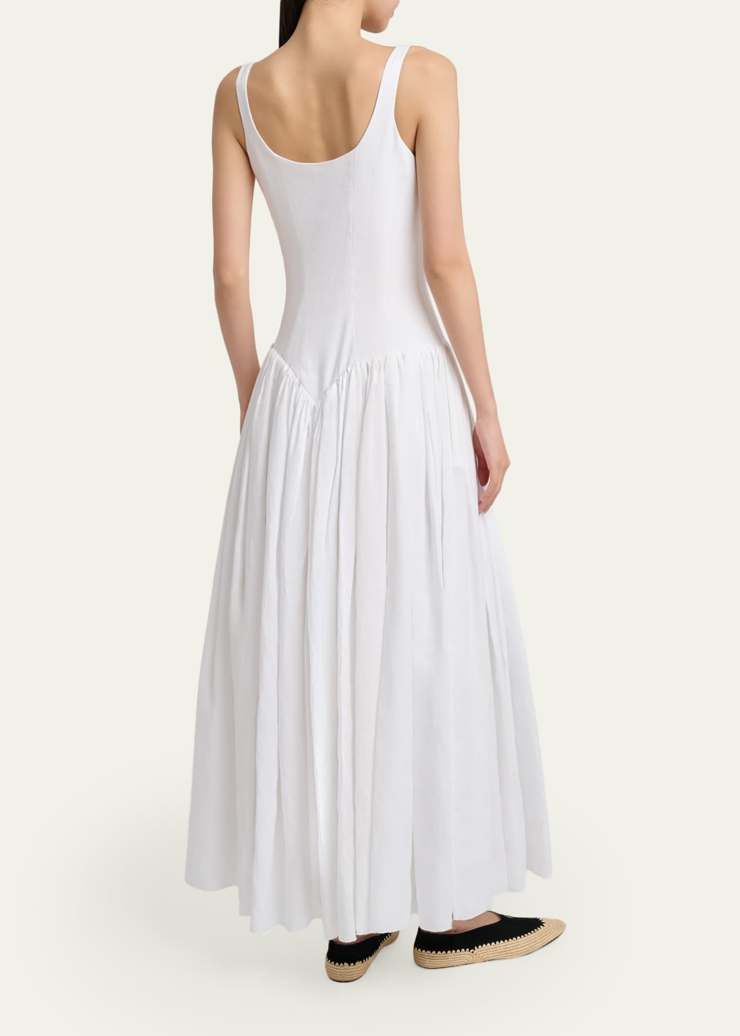 basque maxi dress Floral Sleeveless Satin Ballgown in Neutral