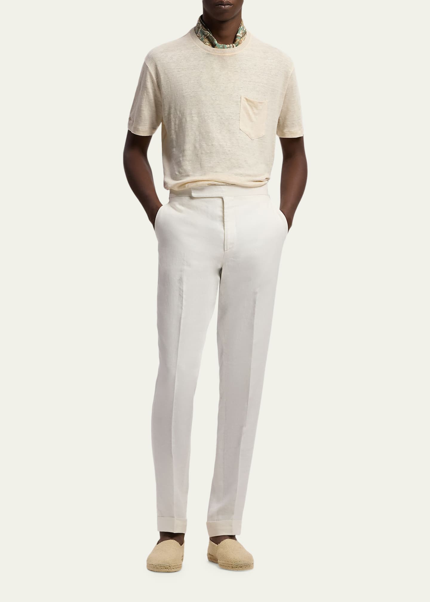 Ralph Lauren Purple Label Linen Jersey Pocket T-Shirt - Bergdorf