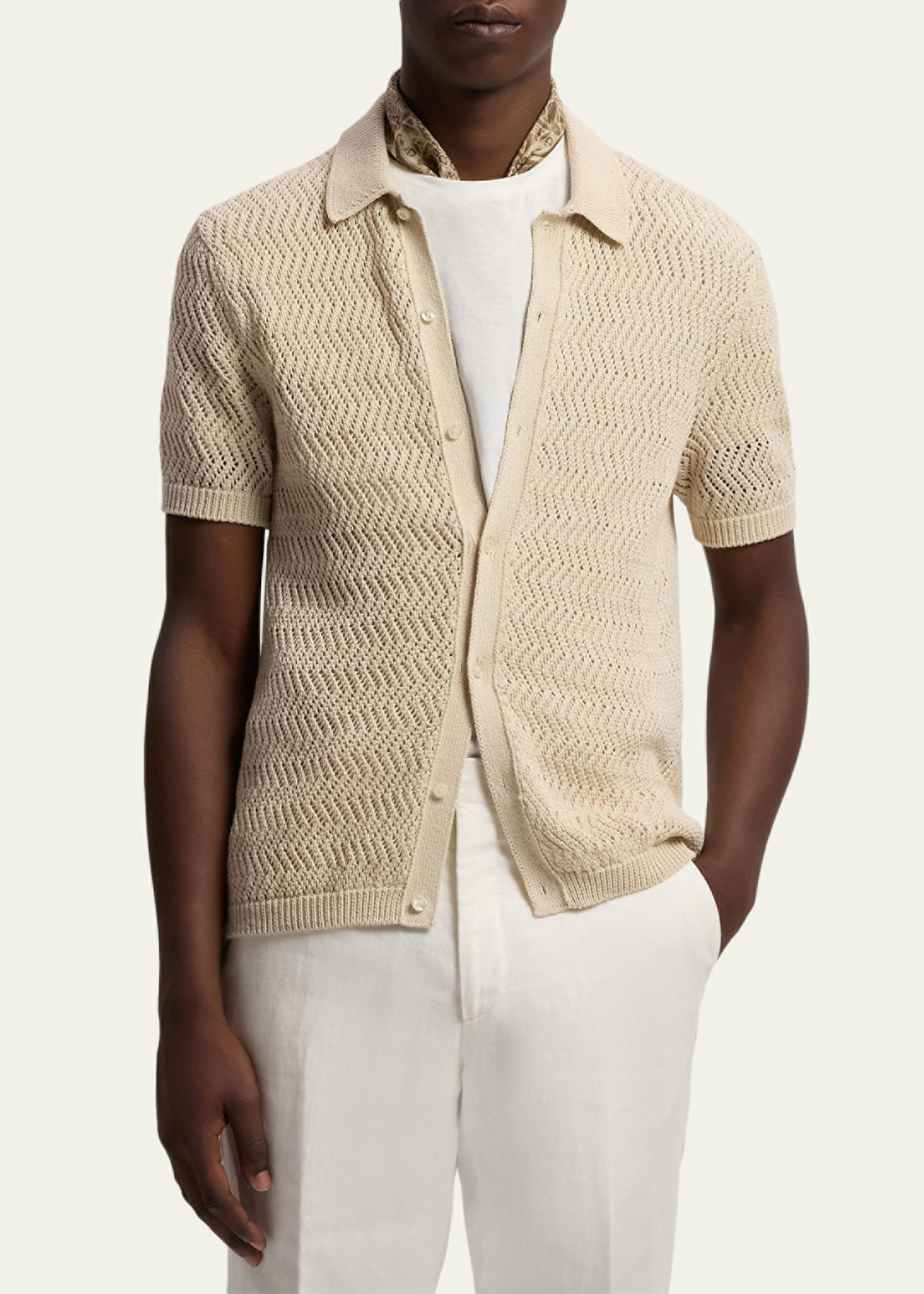 Ralph Lauren Purple Label Men's Textured Cotton Short-Sleeve