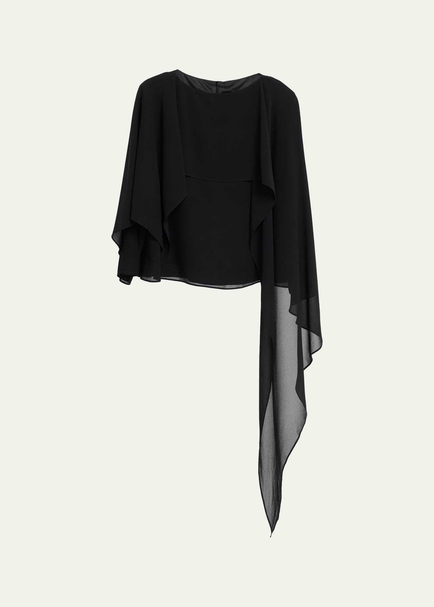 トップス Maison Margiela Maison Margiela Asymmetric Draped Chiffon Top - Bergdorf Goodman