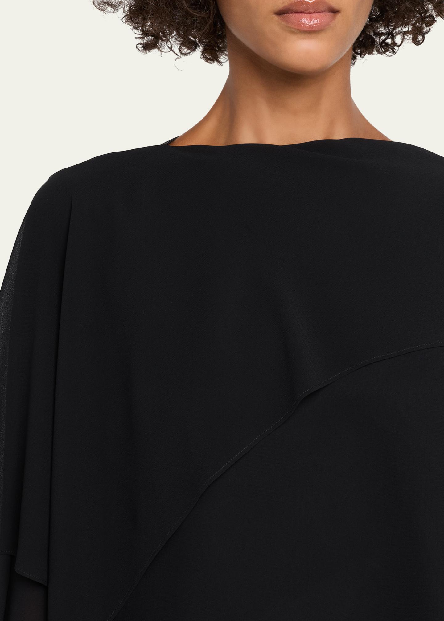 Maison Margiela Asymmetric Draped Chiffon Top - Bergdorf Goodman