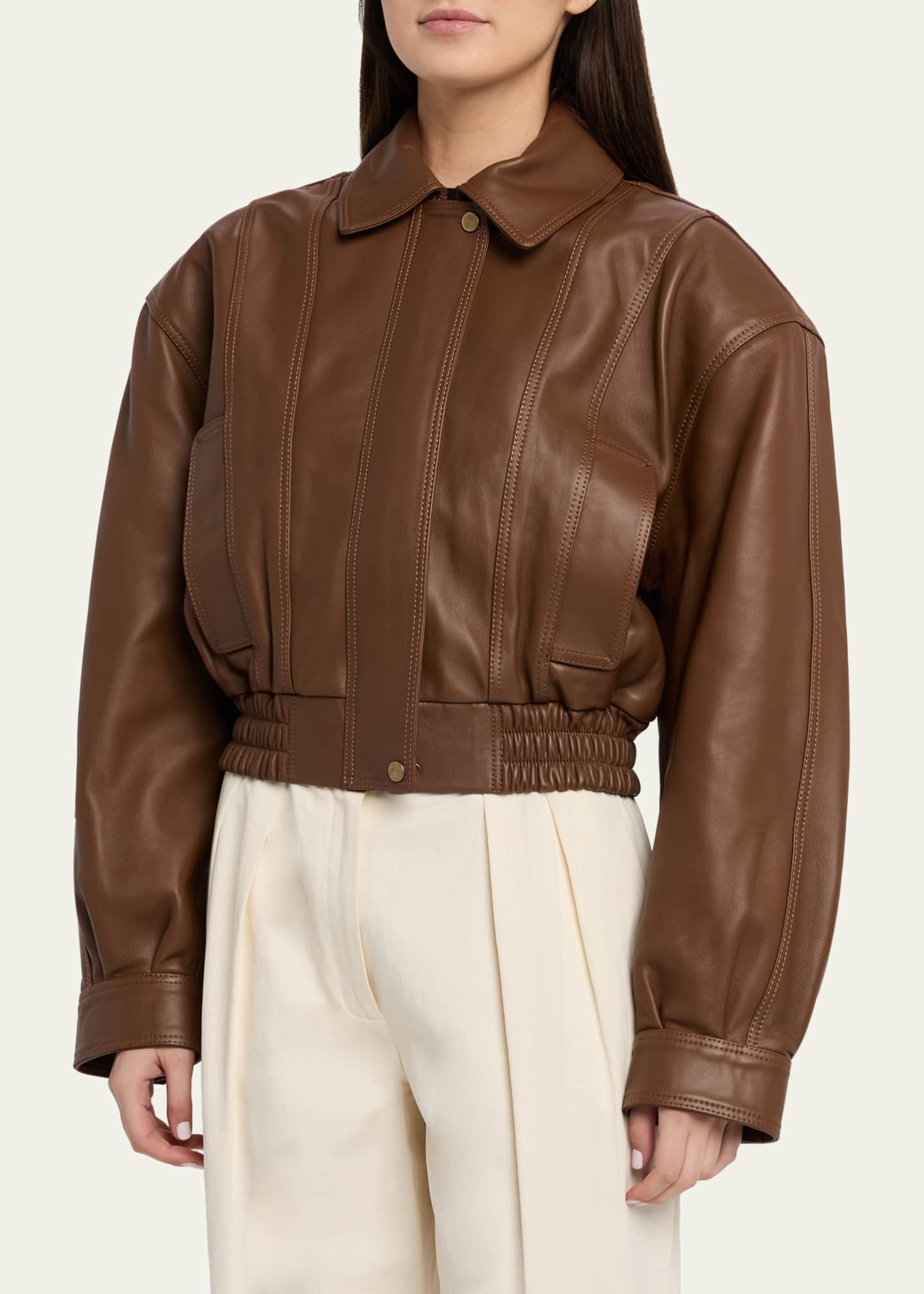 Ronny Kobo Samson Cropped Leather Jacket - Bergdorf Goodman