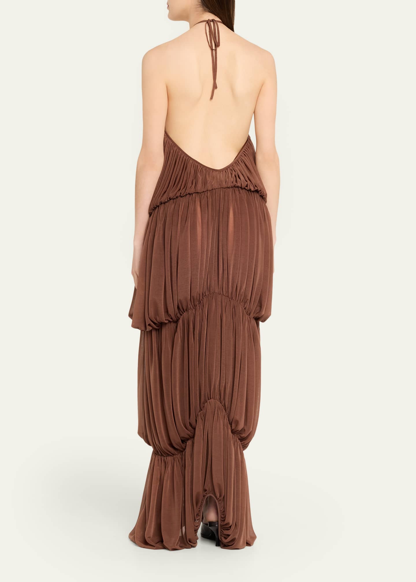 Ronny Kobo Bia Draped Halter Column Maxi Dress - Bergdorf Goodman