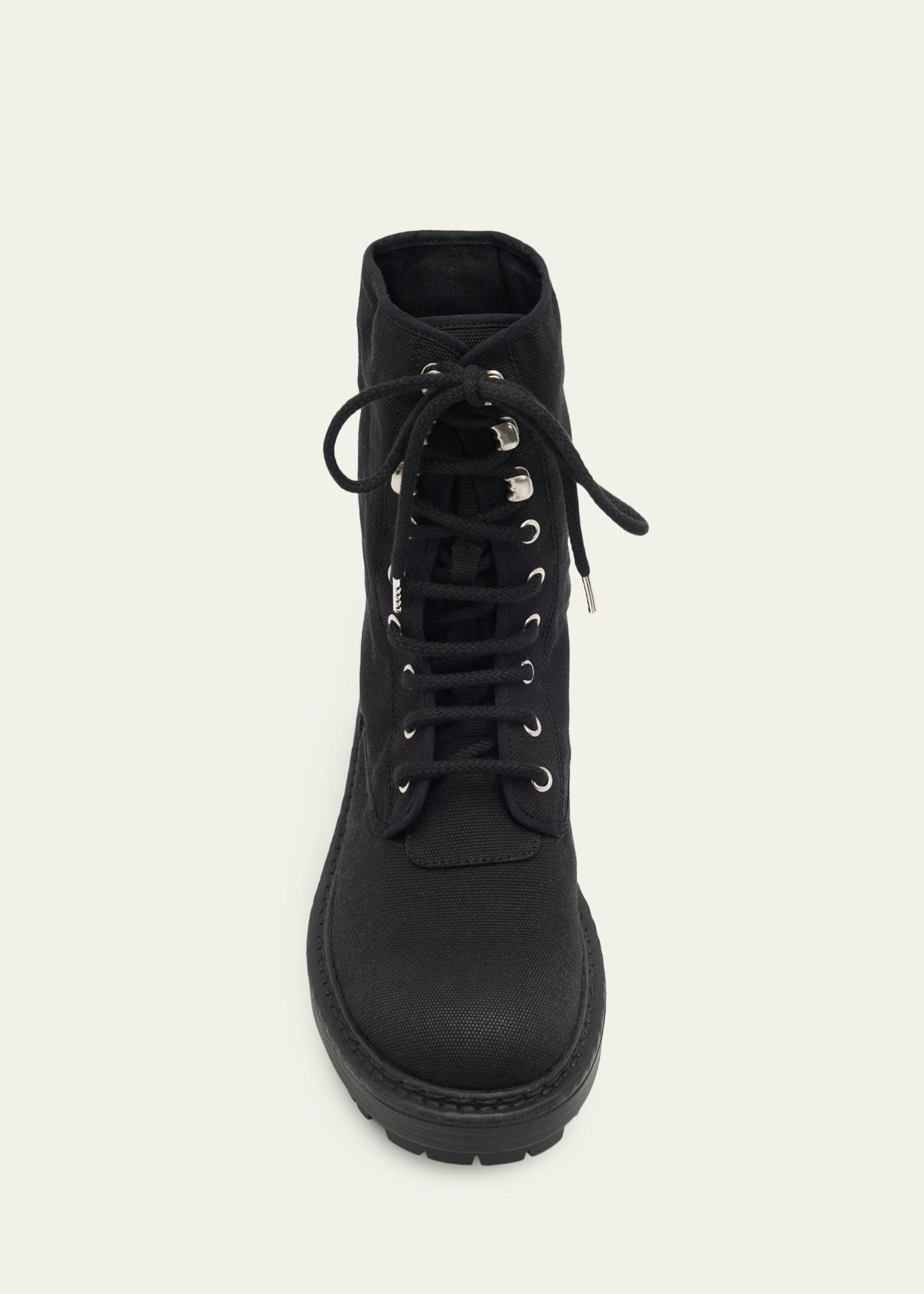 Prada Canvas Ankle Combat Boots - Bergdorf Goodman