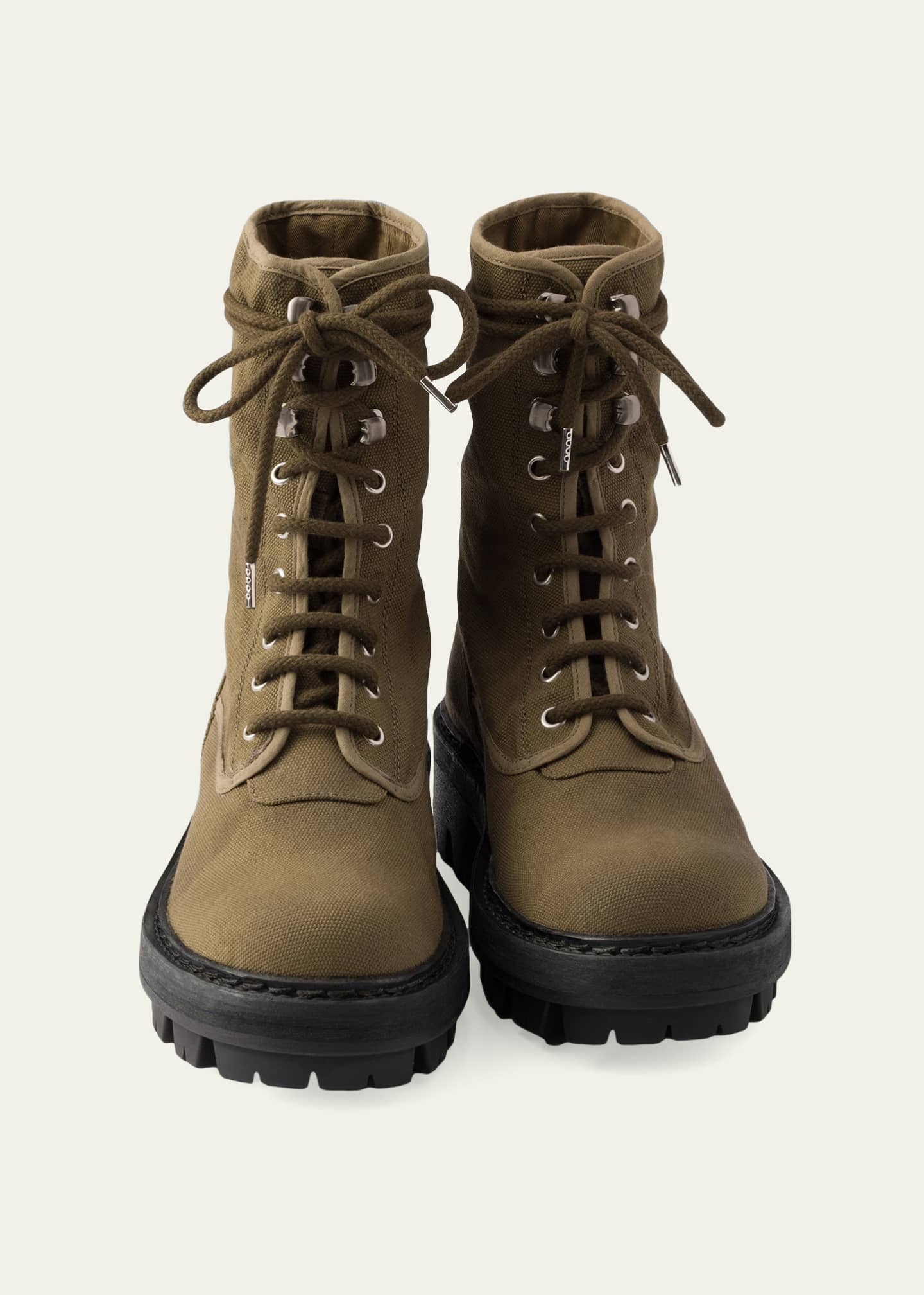 Prada Canvas Ankle Combat Boots - Bergdorf Goodman
