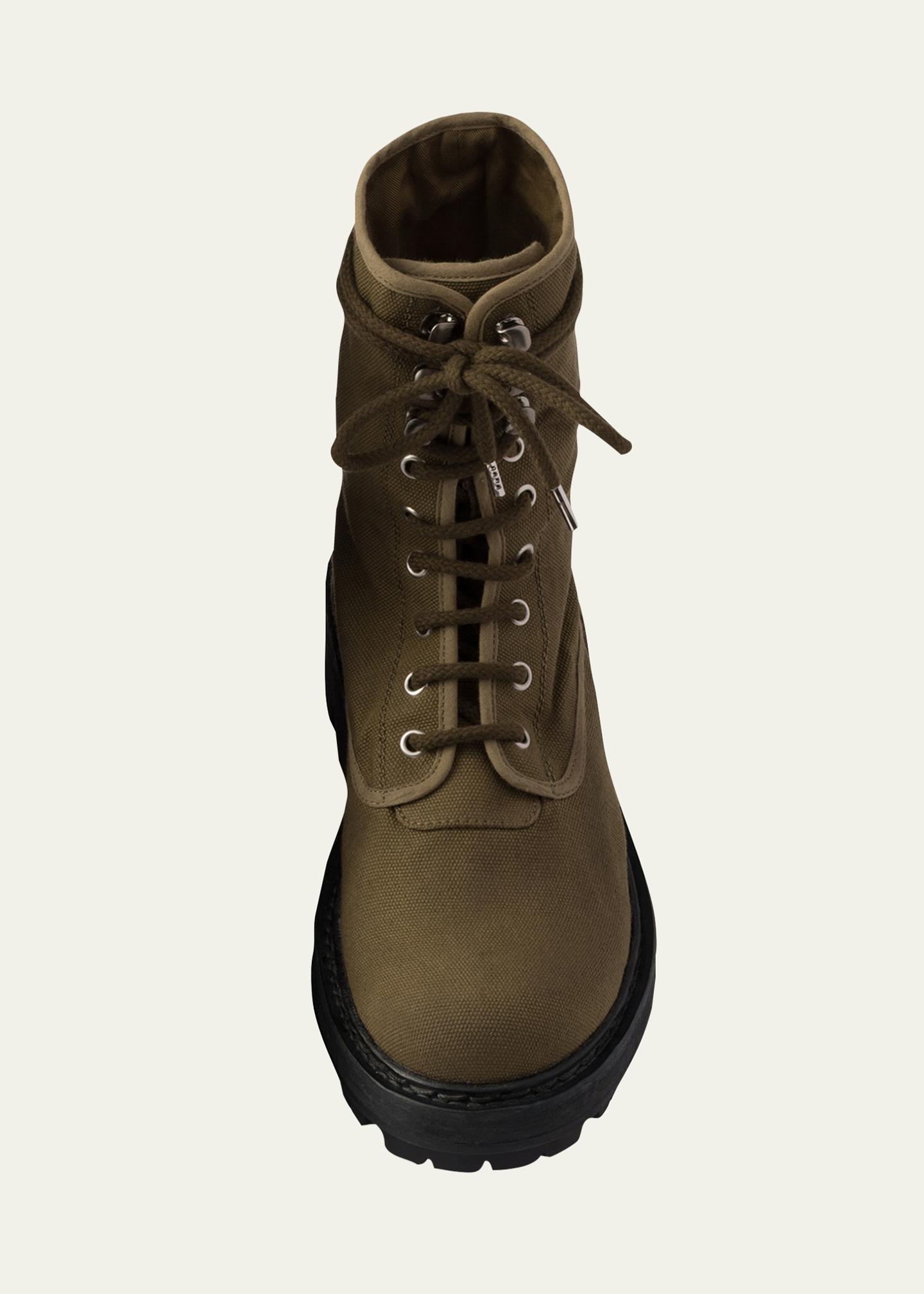 Prada Canvas Ankle Combat Boots - Bergdorf Goodman