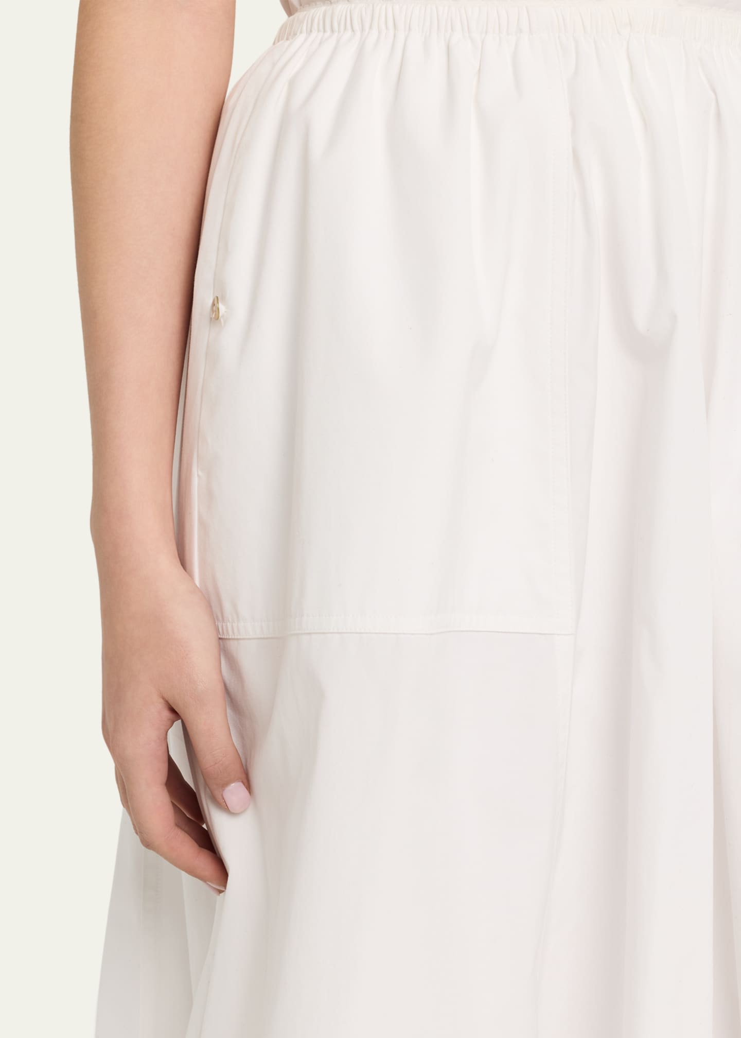 Vince Scallop-Trim Poplin Midi Skirt - Bergdorf Goodman