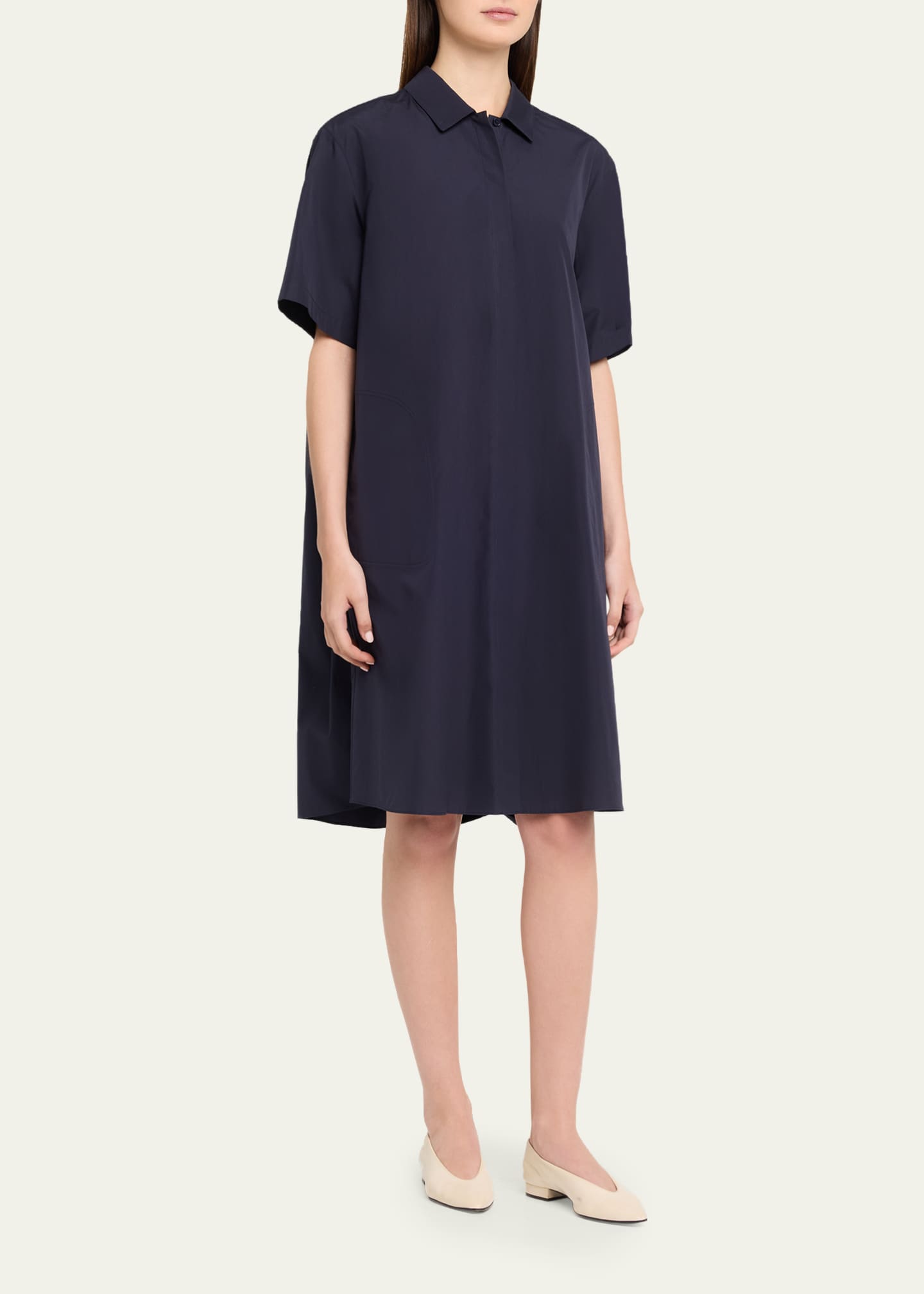 lafayette 148 shirt dress Lafayette 148 New York Pleated Cotton Shift Shirtdress, WHITE, Women's, LRG R,