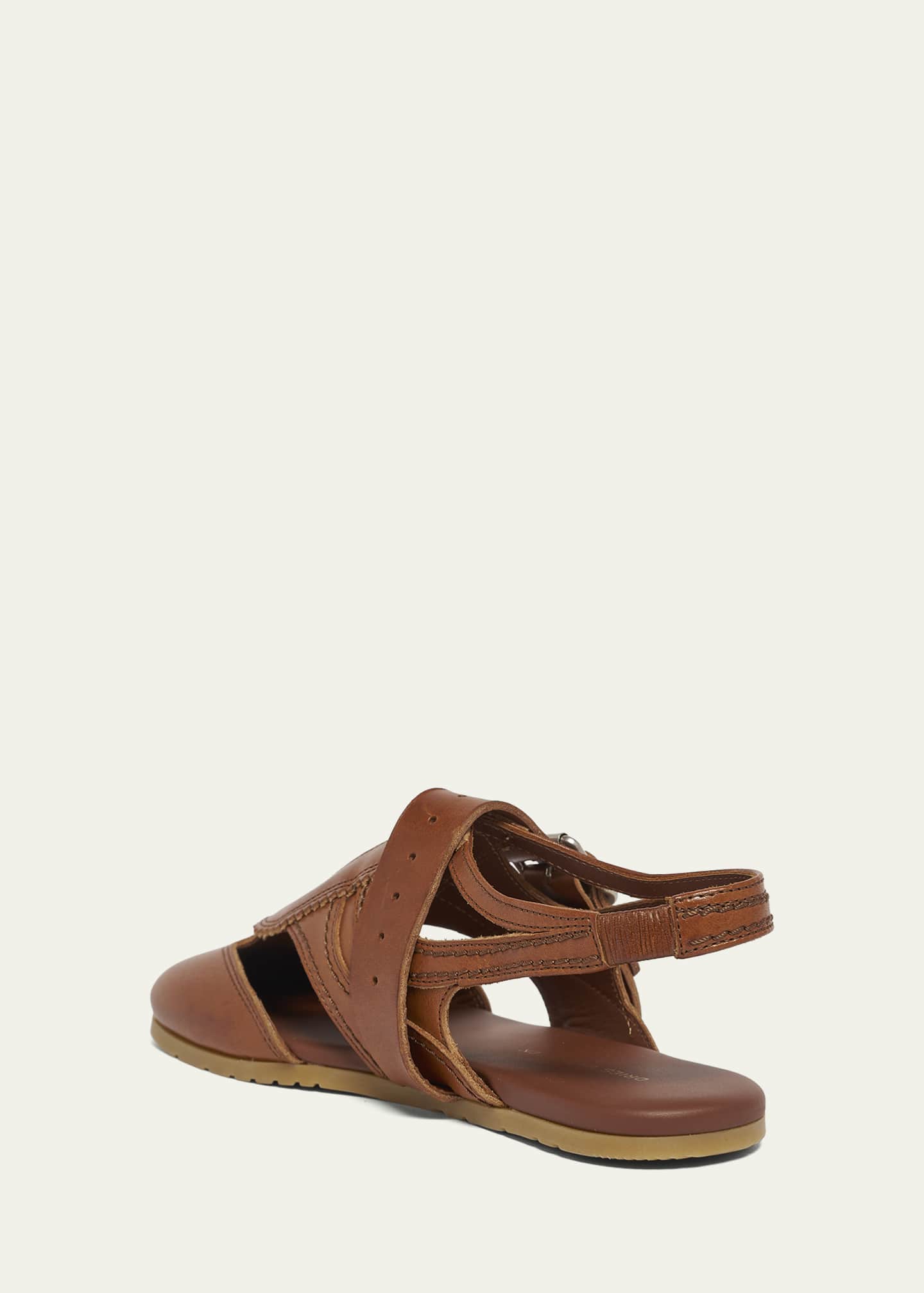 Dries Van Noten Cutout Leather Slingback Flats - Bergdorf Goodman