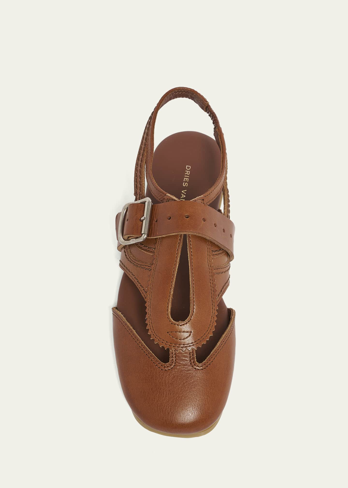 Dries Van Noten Cutout Leather Slingback Flats - Bergdorf Goodman