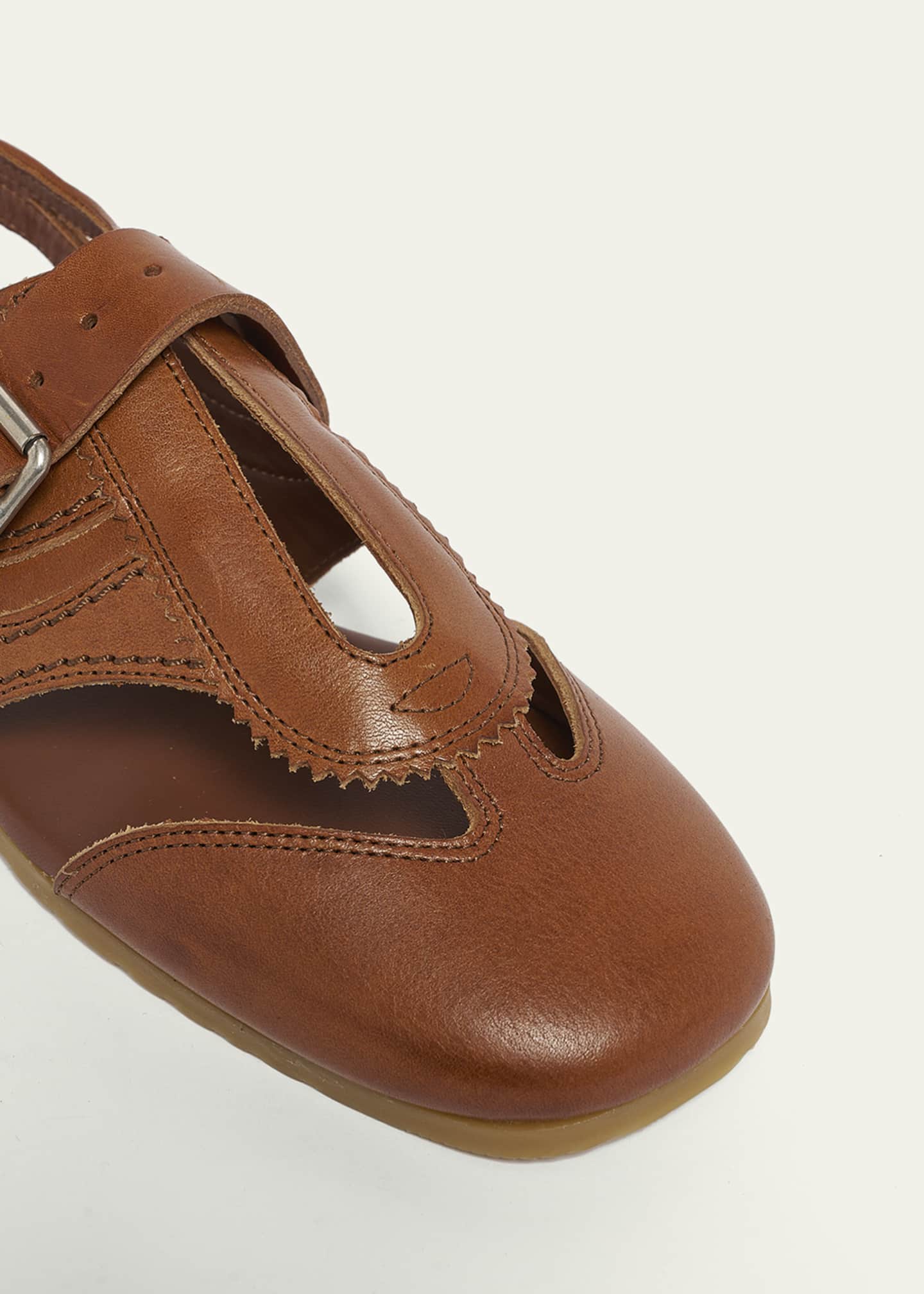 Dries Van Noten Cutout Leather Slingback Flats - Bergdorf Goodman