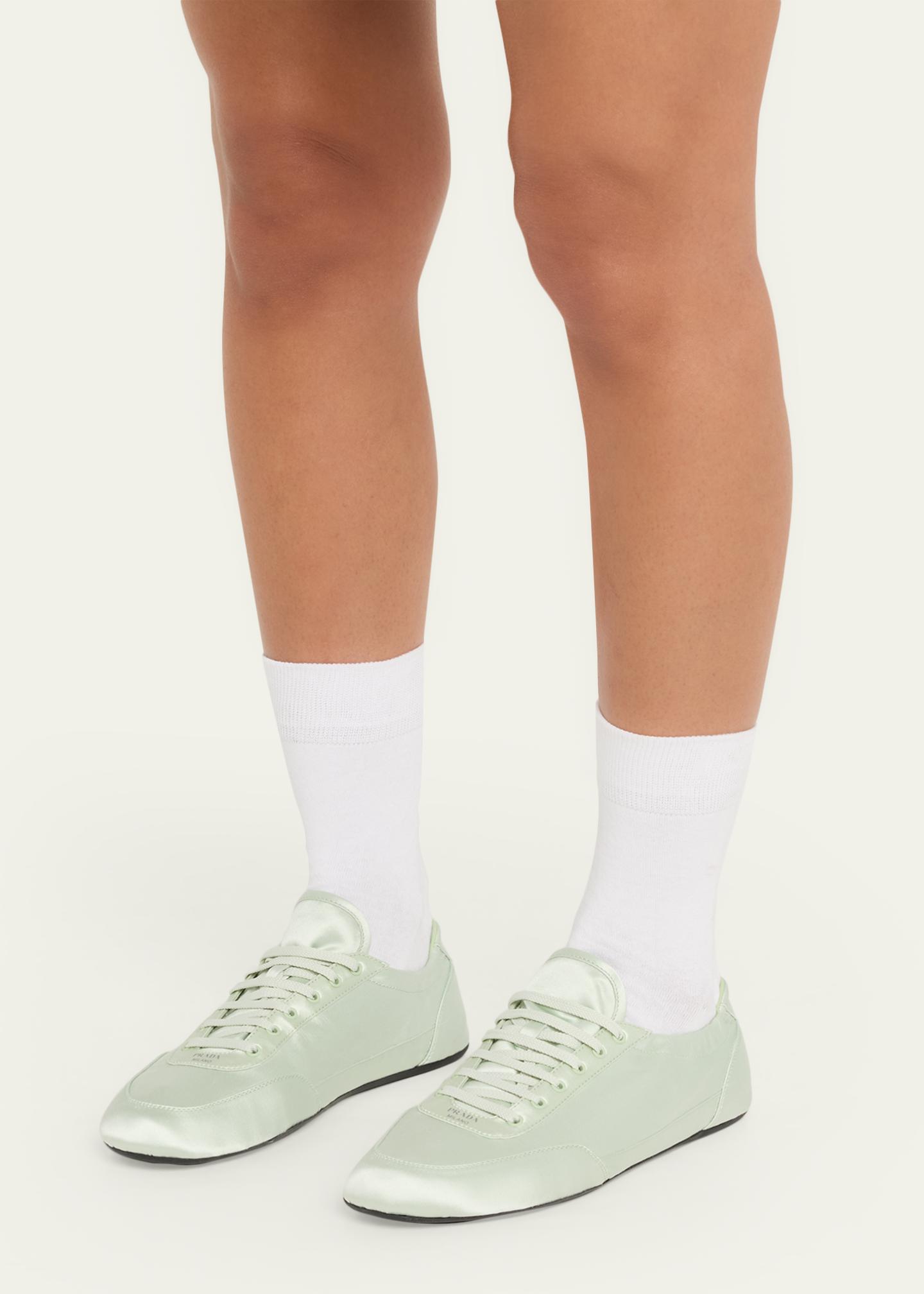 Prada Satin Low-Top Sneakers - Bergdorf Goodman