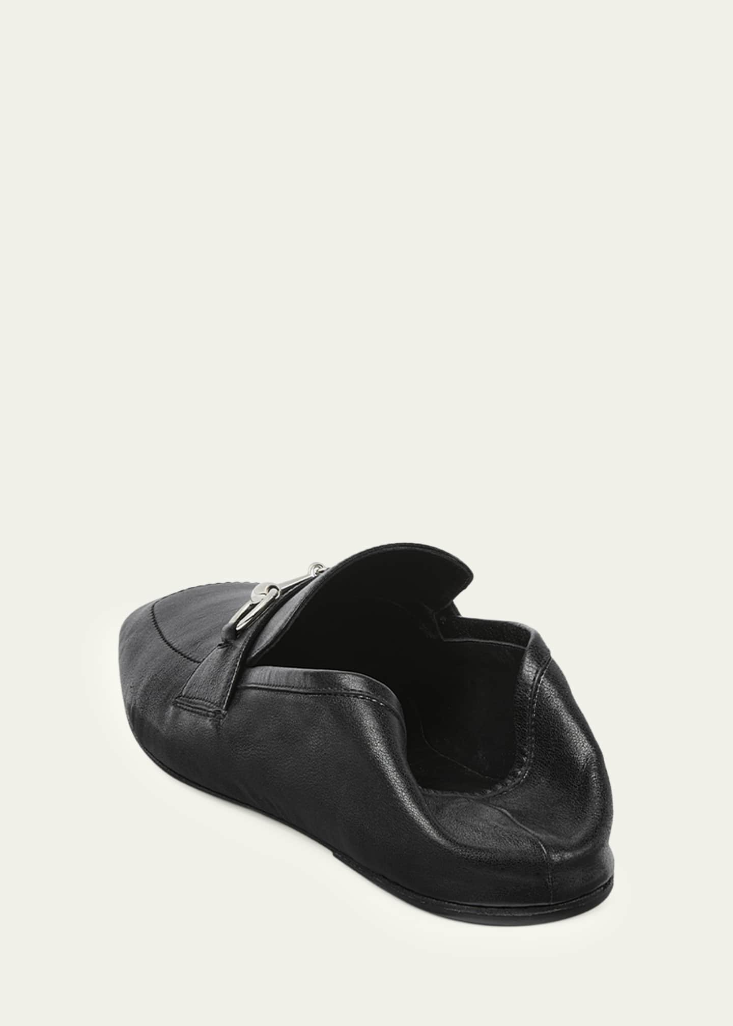 Gucci Men's Edgar Leather Bit Loafers with Foldable Heel