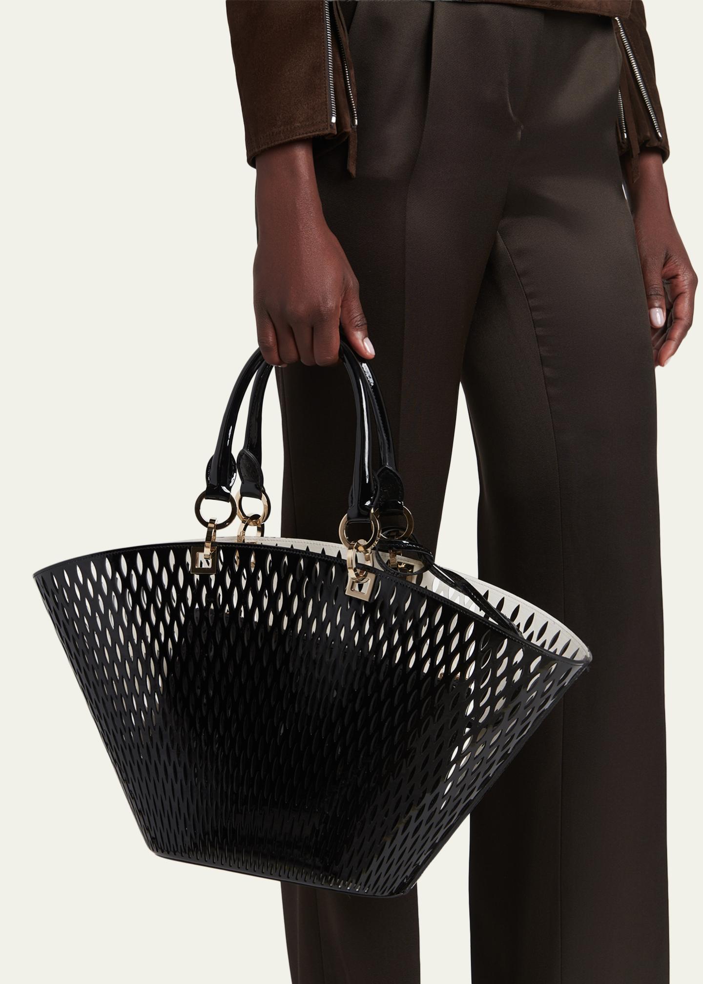 TOM FORD Cut Out Patent Leather Medium Tote Bag - Bergdorf Goodman