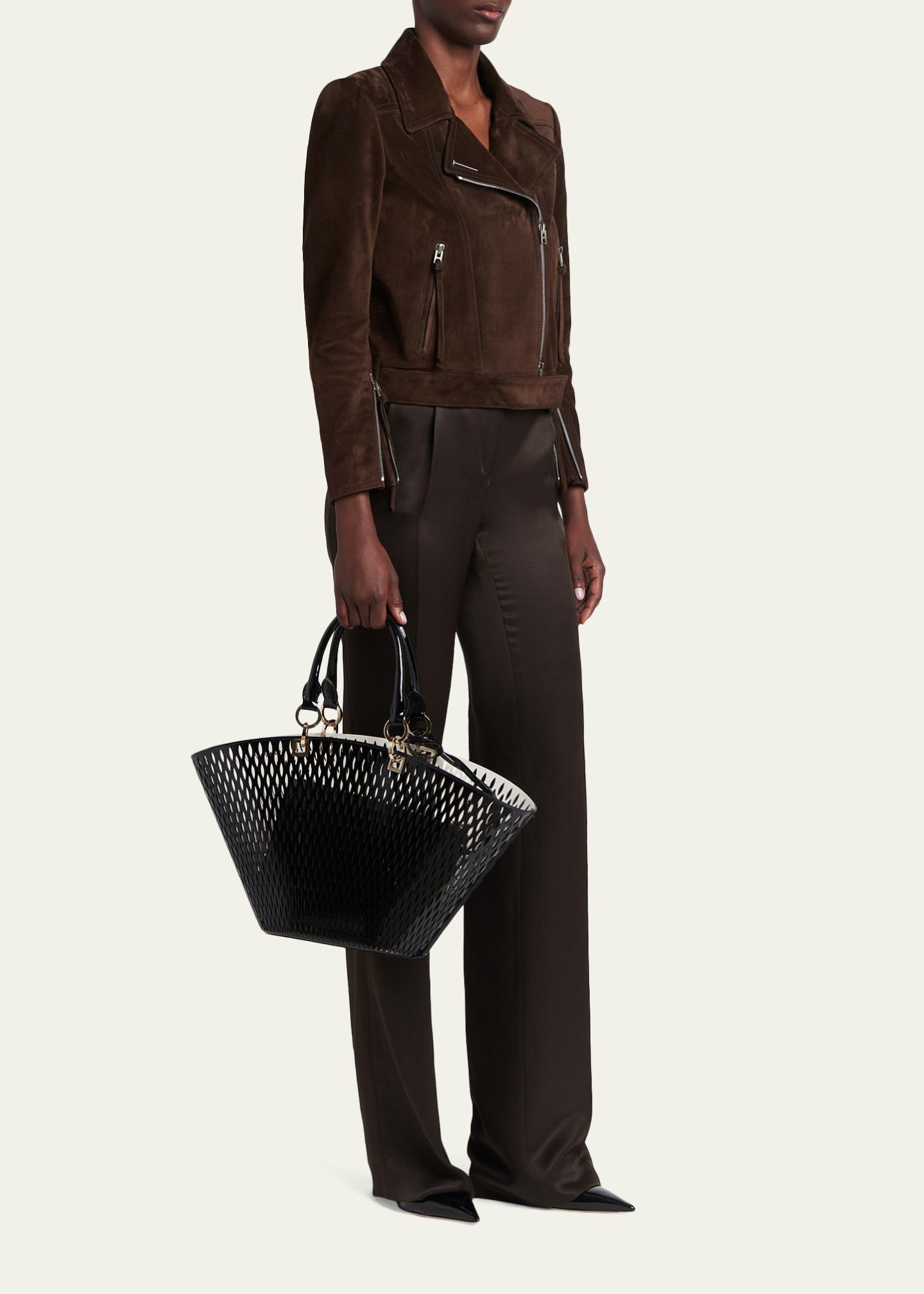 TOM FORD Cut Out Patent Leather Medium Tote Bag - Bergdorf Goodman