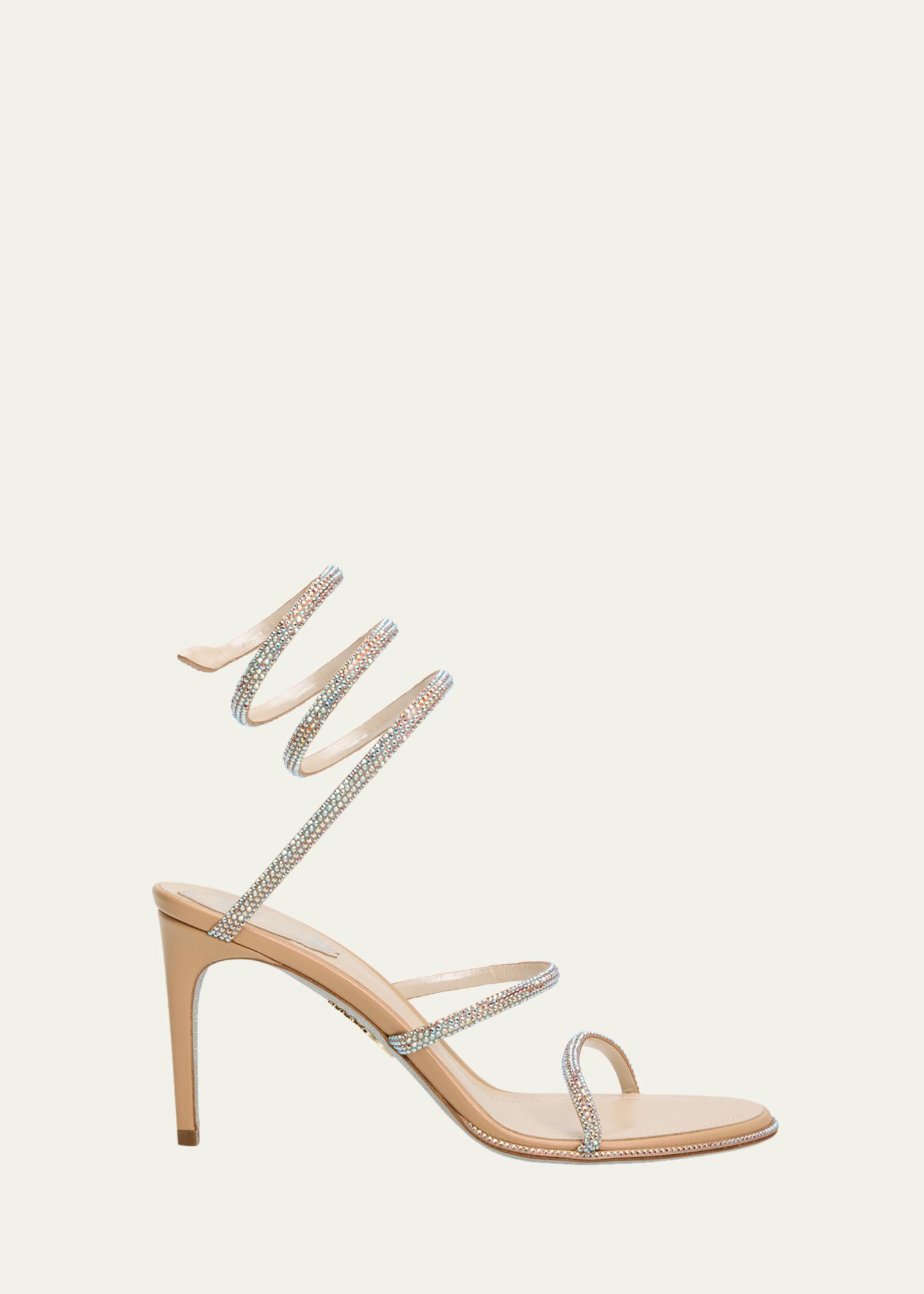 RENE CAOVLLA スネークサンダル Rene Caovilla 80mm Cleo Embellished Leather Snake-Wrap Sandals