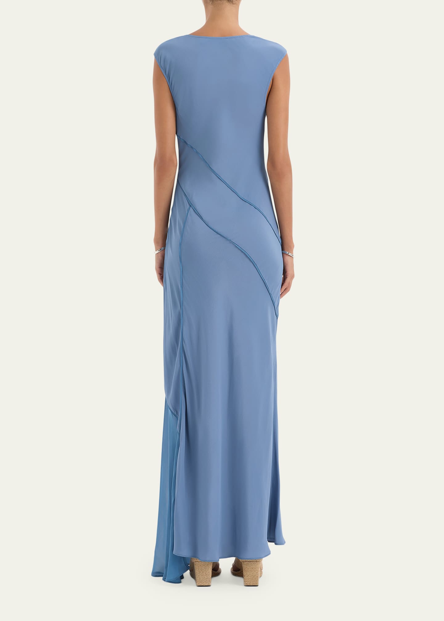 elin satin evening dress SIR Elin Paneled Gown, BLUE, Women's, 1,