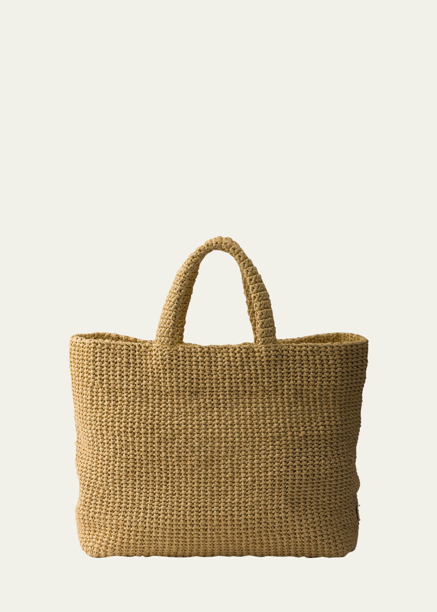 Prada Crochet Raffia Tote Bag - Bergdorf Goodman